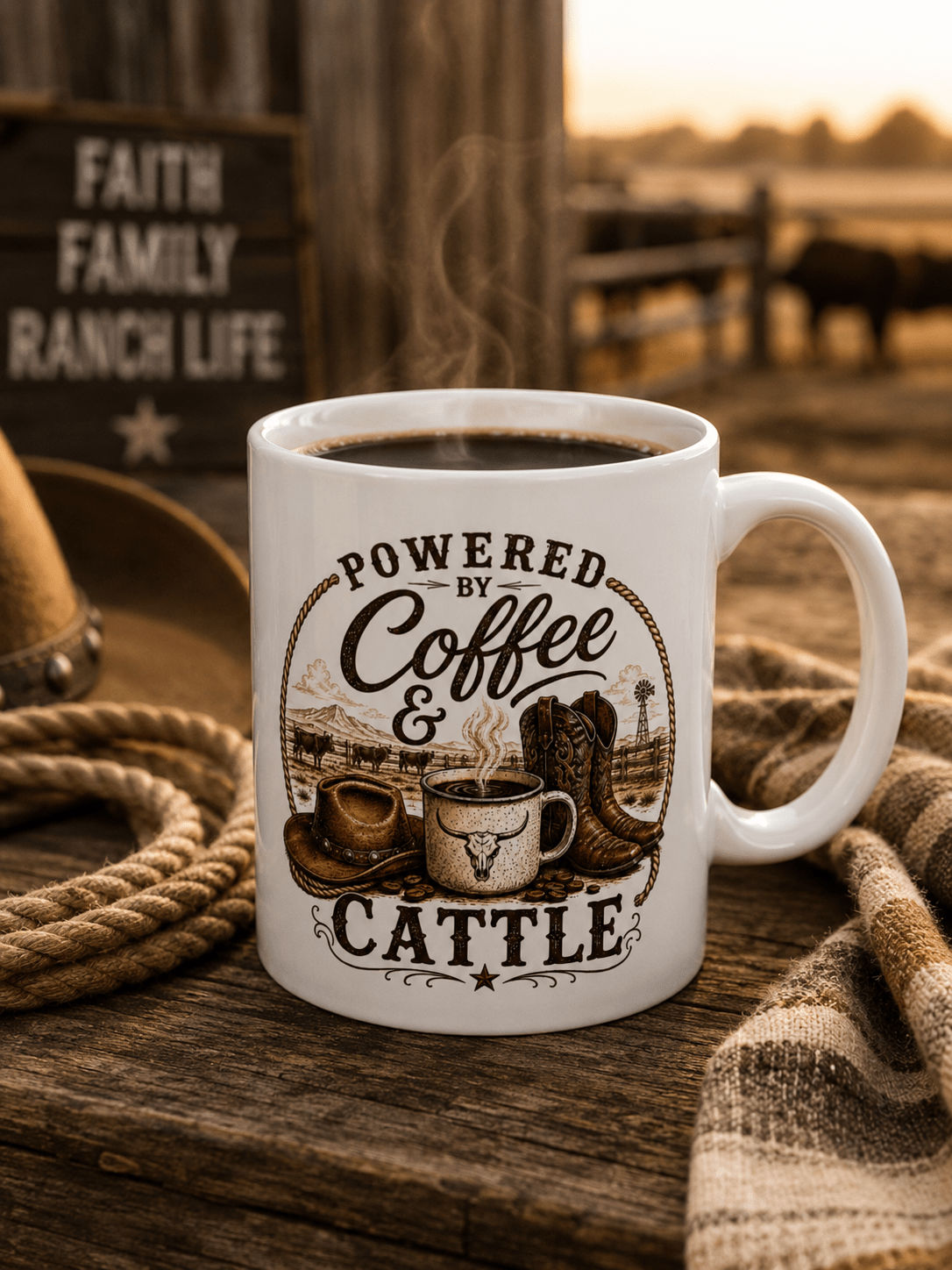 Coffee & Cattle Coffee Mug | The Ranch Way - Just Us Flynn’s