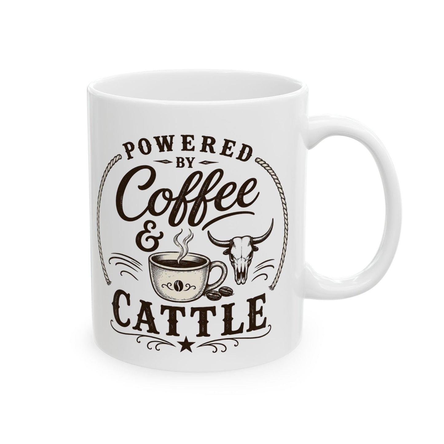 Coffee & Cattle Coffee Mug | Western Skull - Just Us Flynn’s