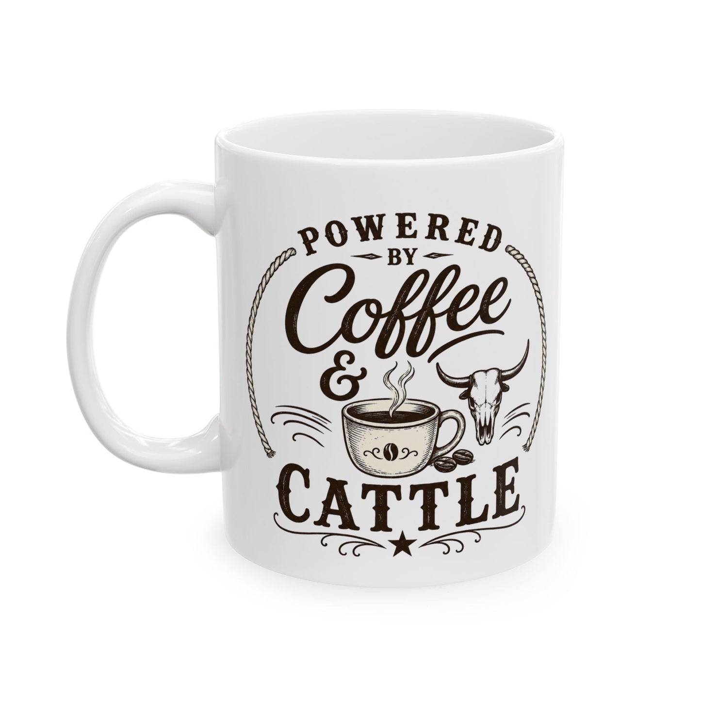 Coffee & Cattle Coffee Mug | Western Skull - Just Us Flynn’s