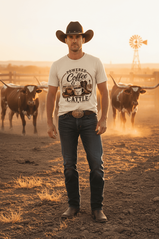 Coffee & Cattle T-Shirt | The Ranch Way - Just Us Flynn’s