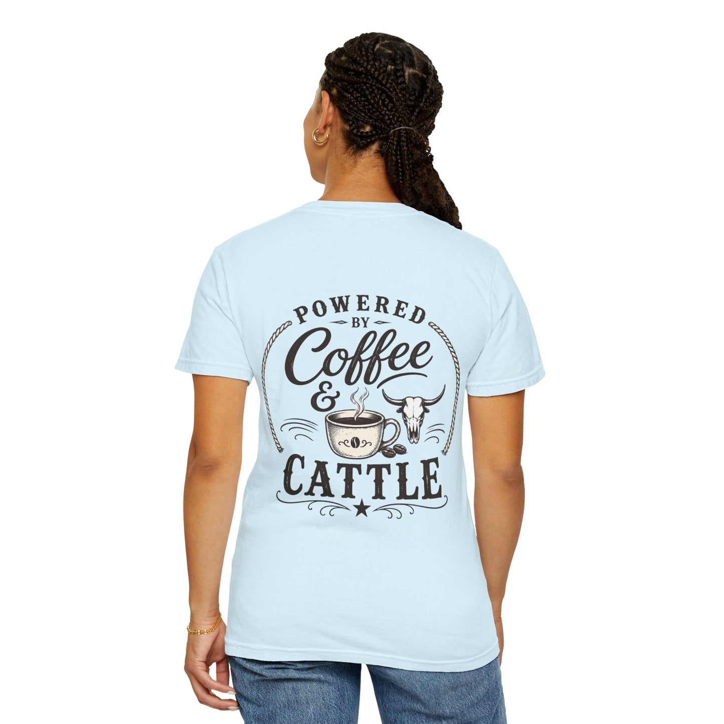 Coffee & Cattle T-Shirt | Western Skull - Just Us Flynn’s