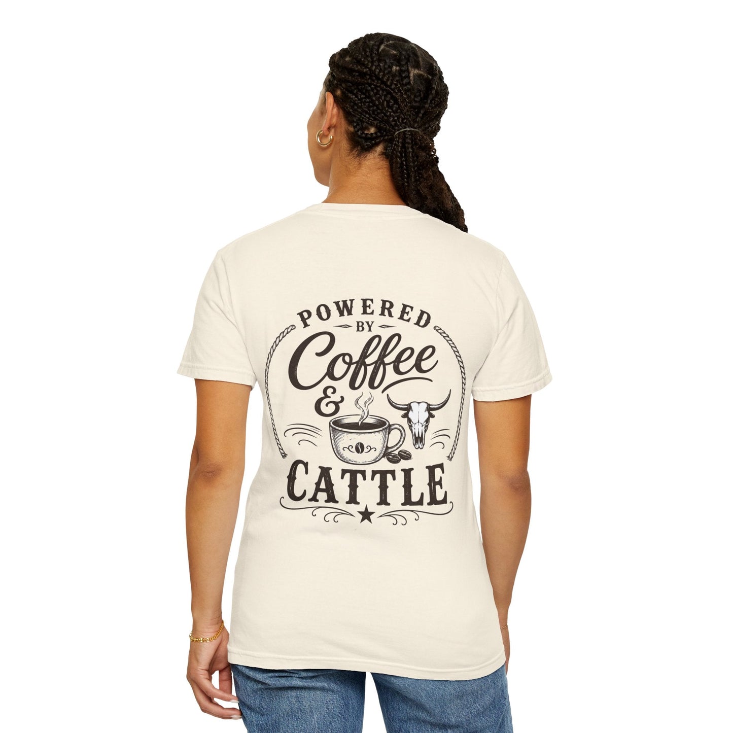 Coffee & Cattle T-Shirt | Western Skull - Just Us Flynn’s
