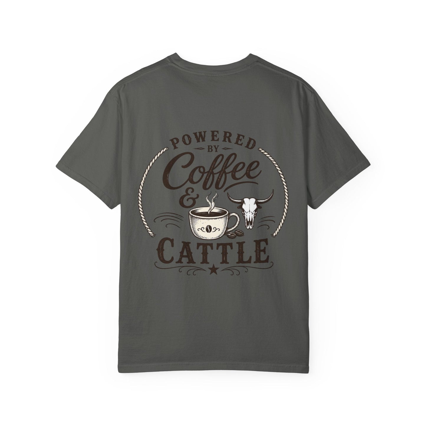 Coffee & Cattle T-Shirt | Western Skull - Just Us Flynn’s