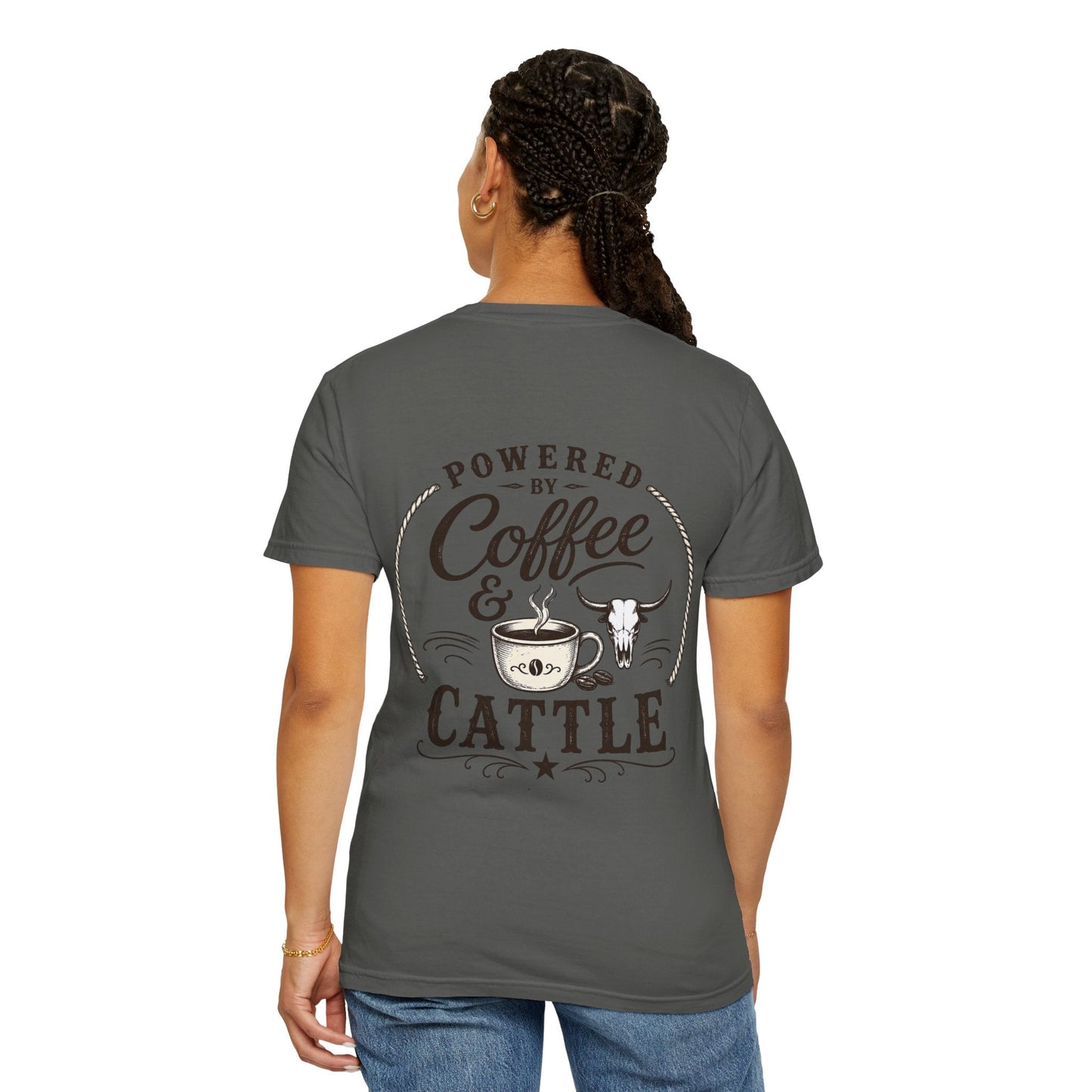 Coffee & Cattle T-Shirt | Western Skull - Just Us Flynn’s