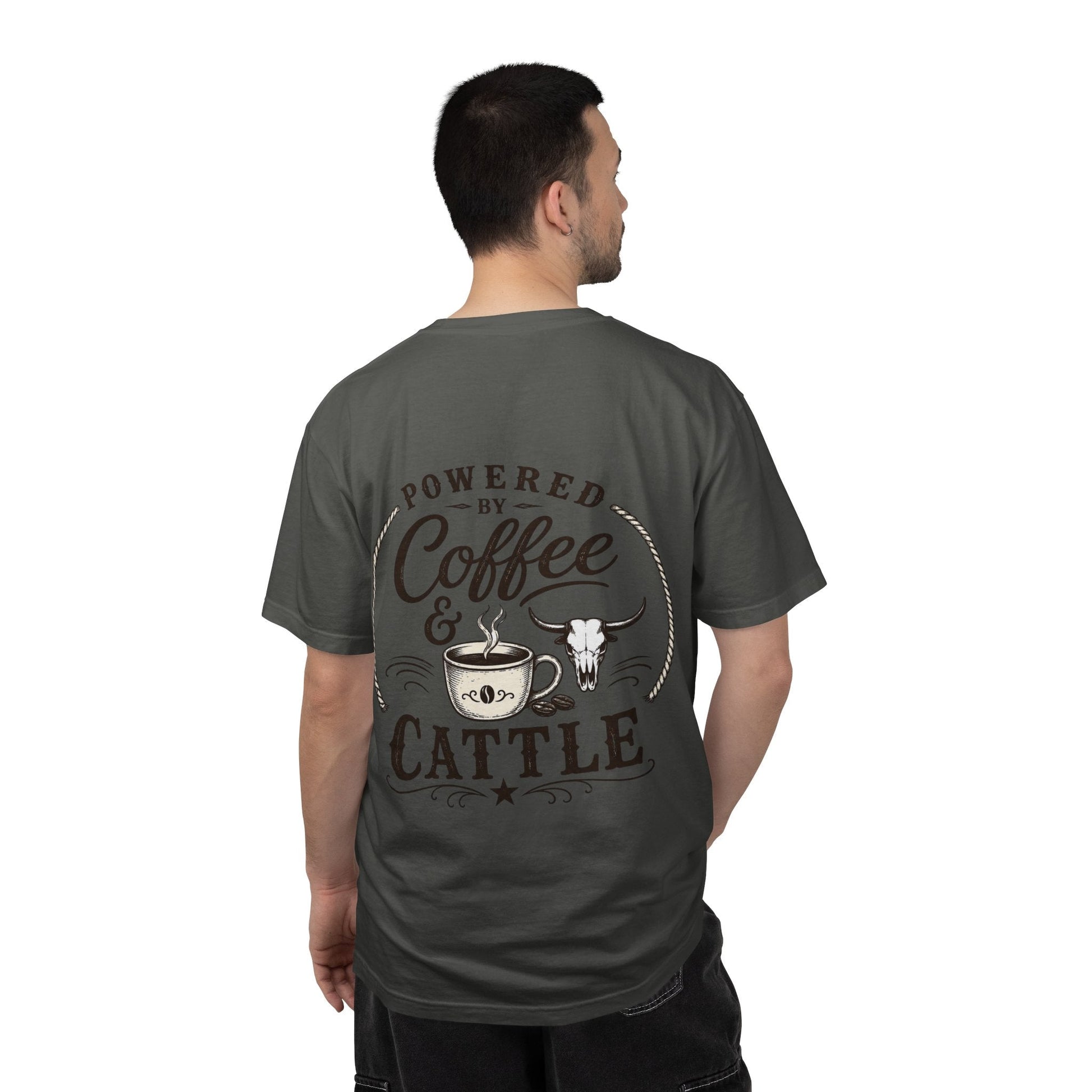 Coffee & Cattle T-Shirt | Western Skull - Just Us Flynn’s