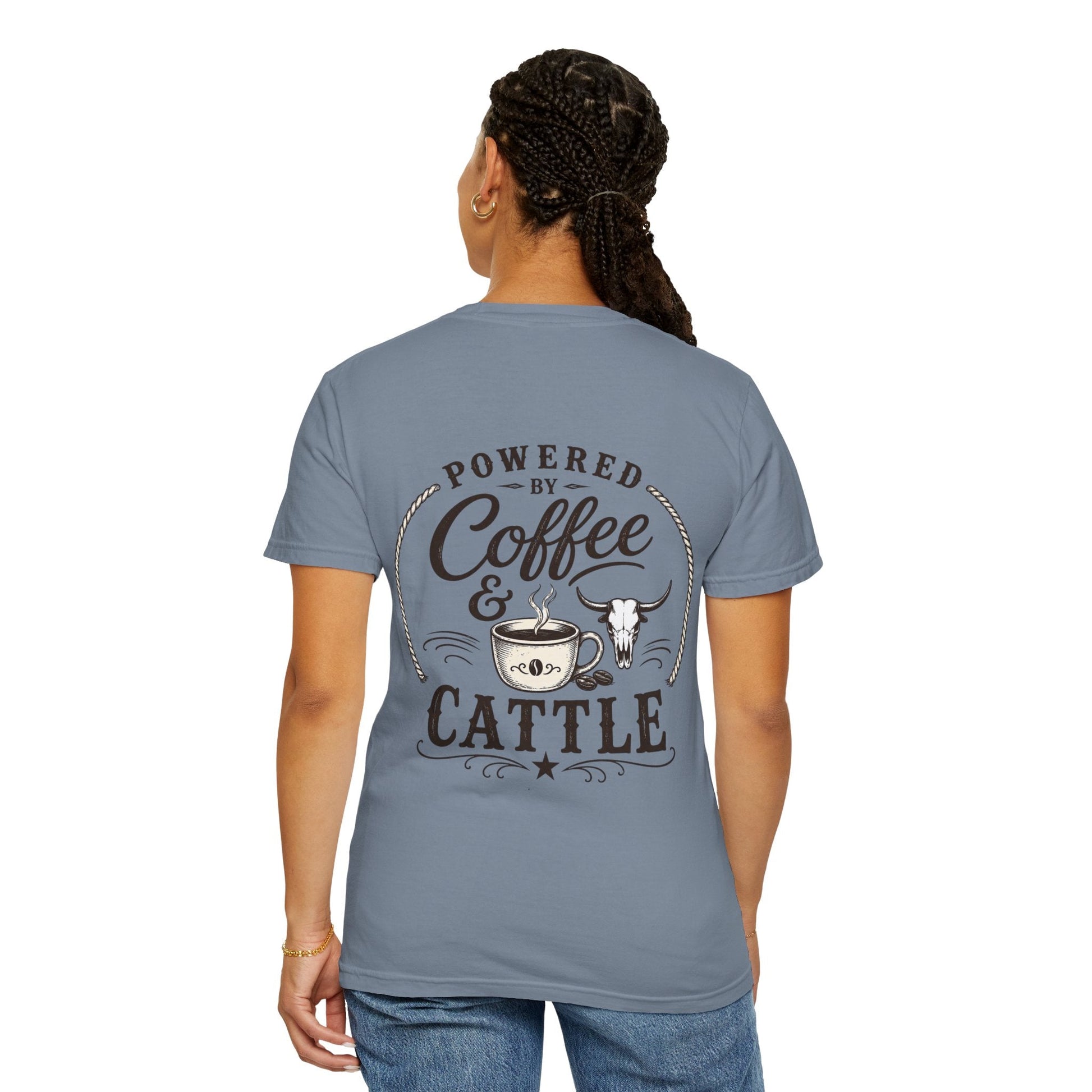 Coffee & Cattle T-Shirt | Western Skull - Just Us Flynn’s