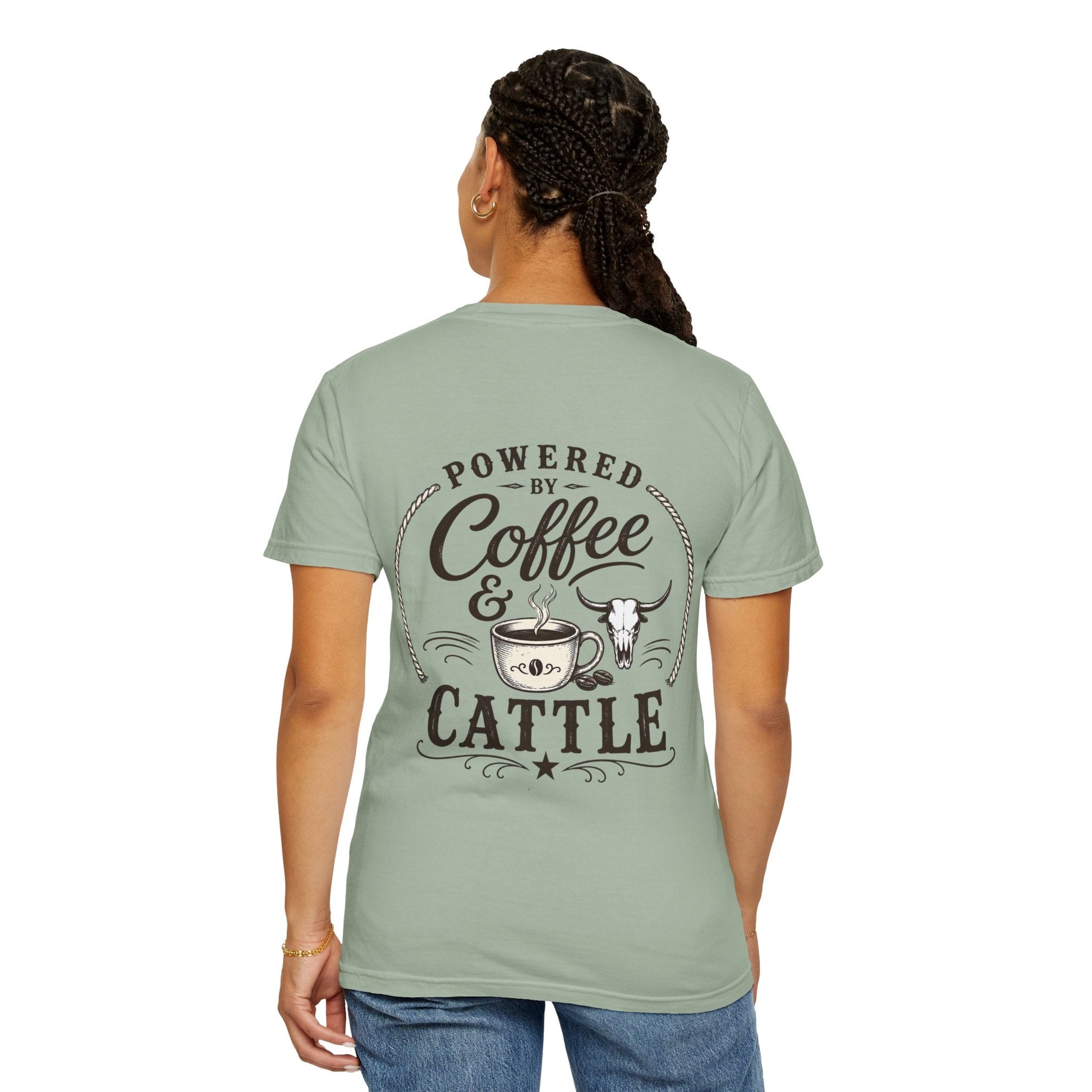 Coffee & Cattle T-Shirt | Western Skull - Just Us Flynn’s