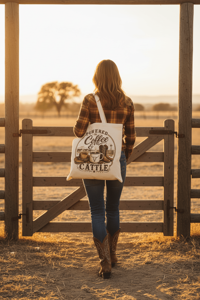 Coffee & Cattle Tote Bag | The Ranch Way - Just Us Flynn’s