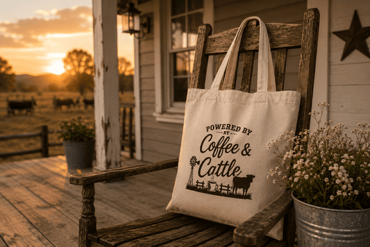 Coffee & Cattle Tote Bag | Vintage Logo - Just Us Flynn’s