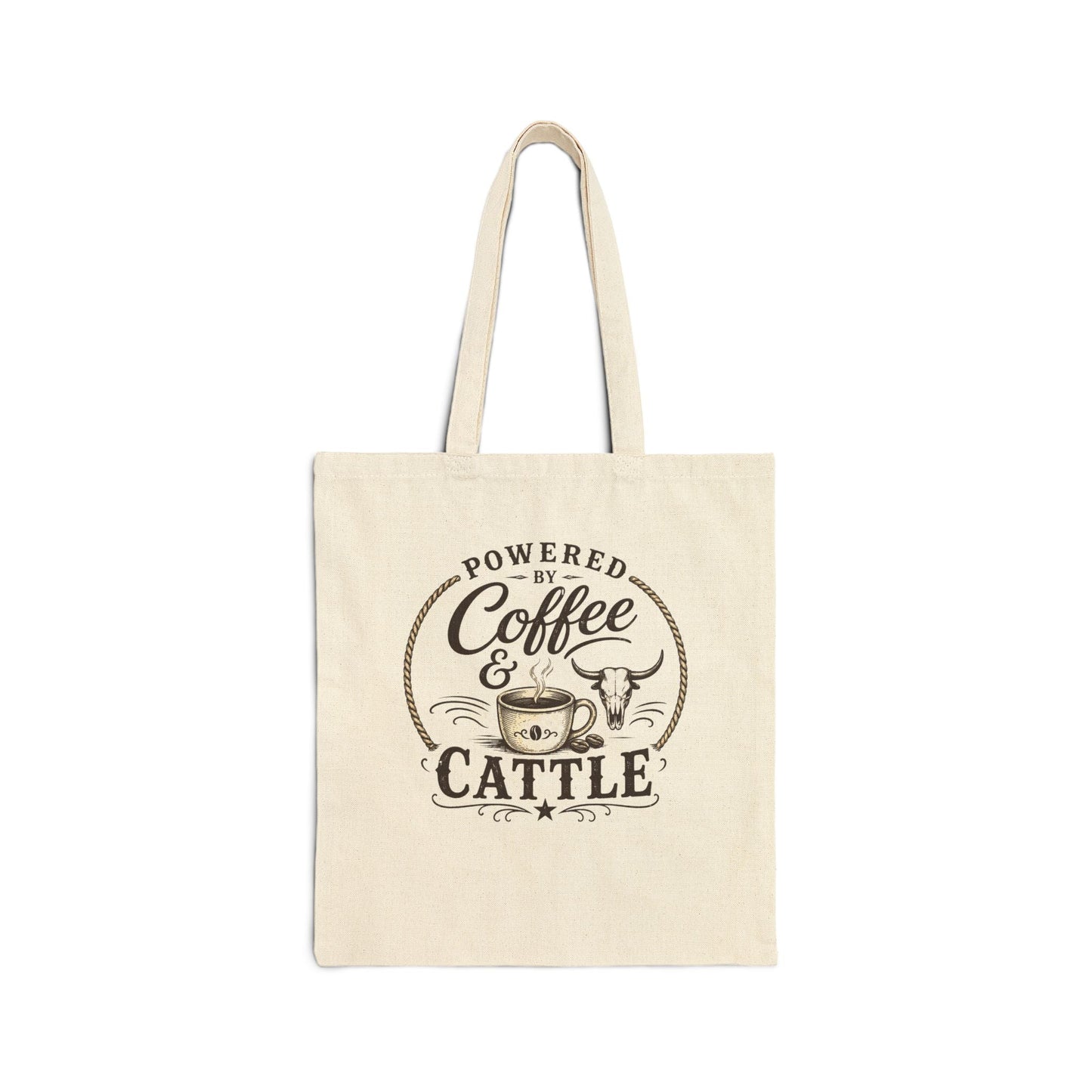 Coffee & Cattle Tote Bag | Western Skull - Just Us Flynn’s