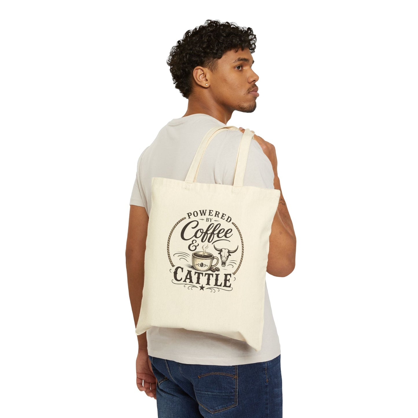 Coffee & Cattle Tote Bag | Western Skull - Just Us Flynn’s
