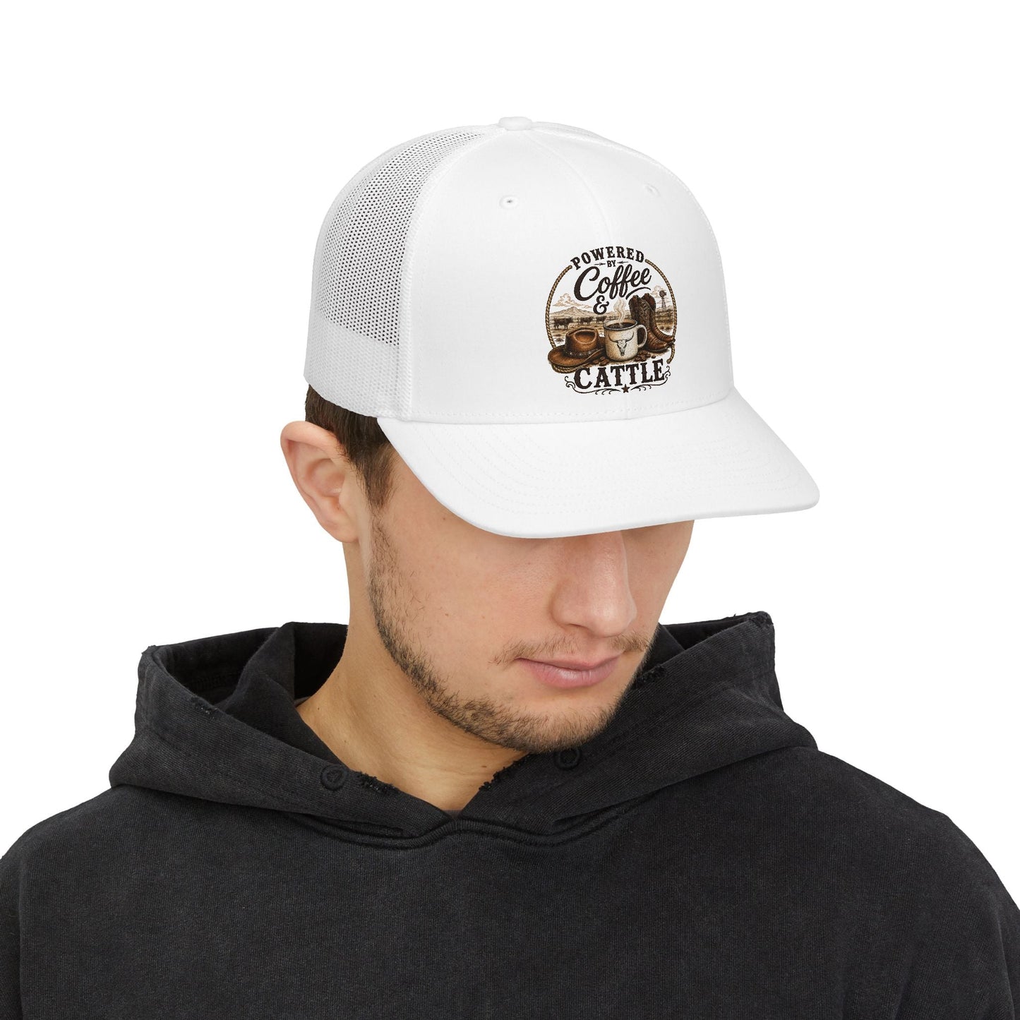 Coffee & Cattle Trucker Hat — The Ranch Way - Just Us Flynn’s