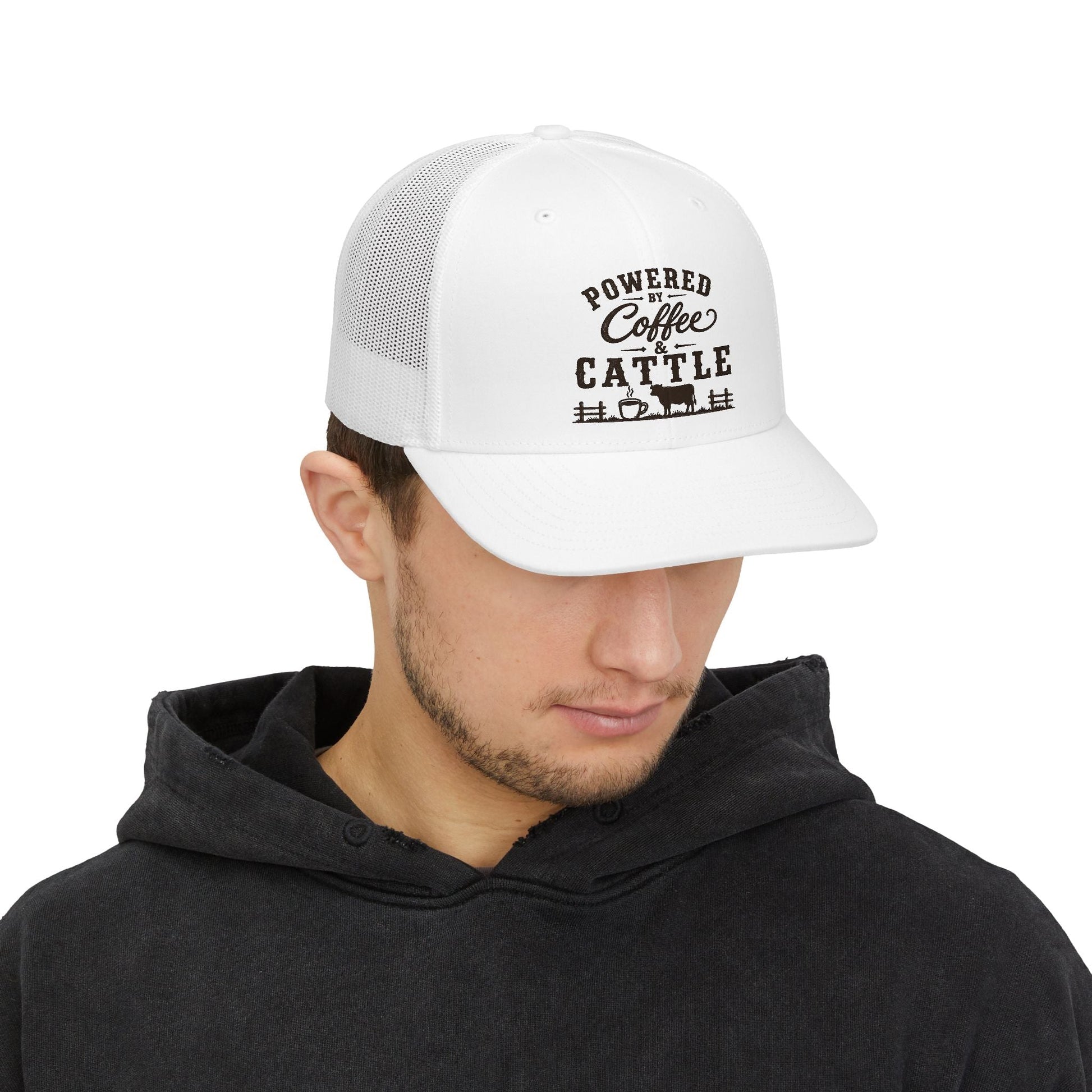 Coffee & Cattle Trucker Hat | Vintage Logo - Just Us Flynn’s