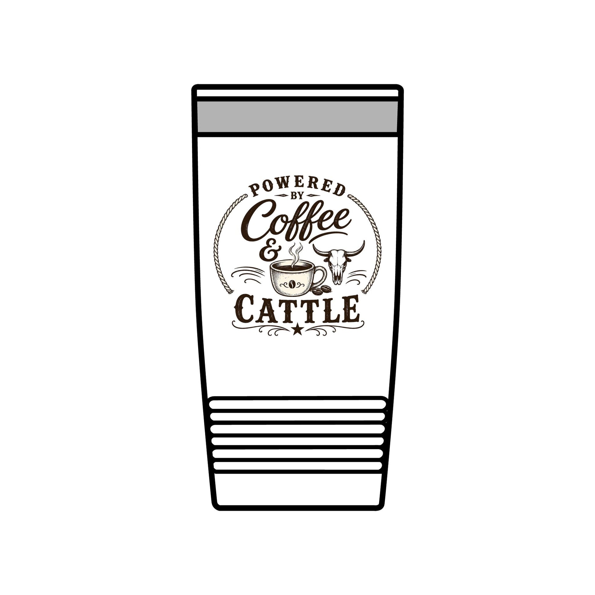 Coffee & Cattle Tumbler | Western Skull - Just Us Flynn’s