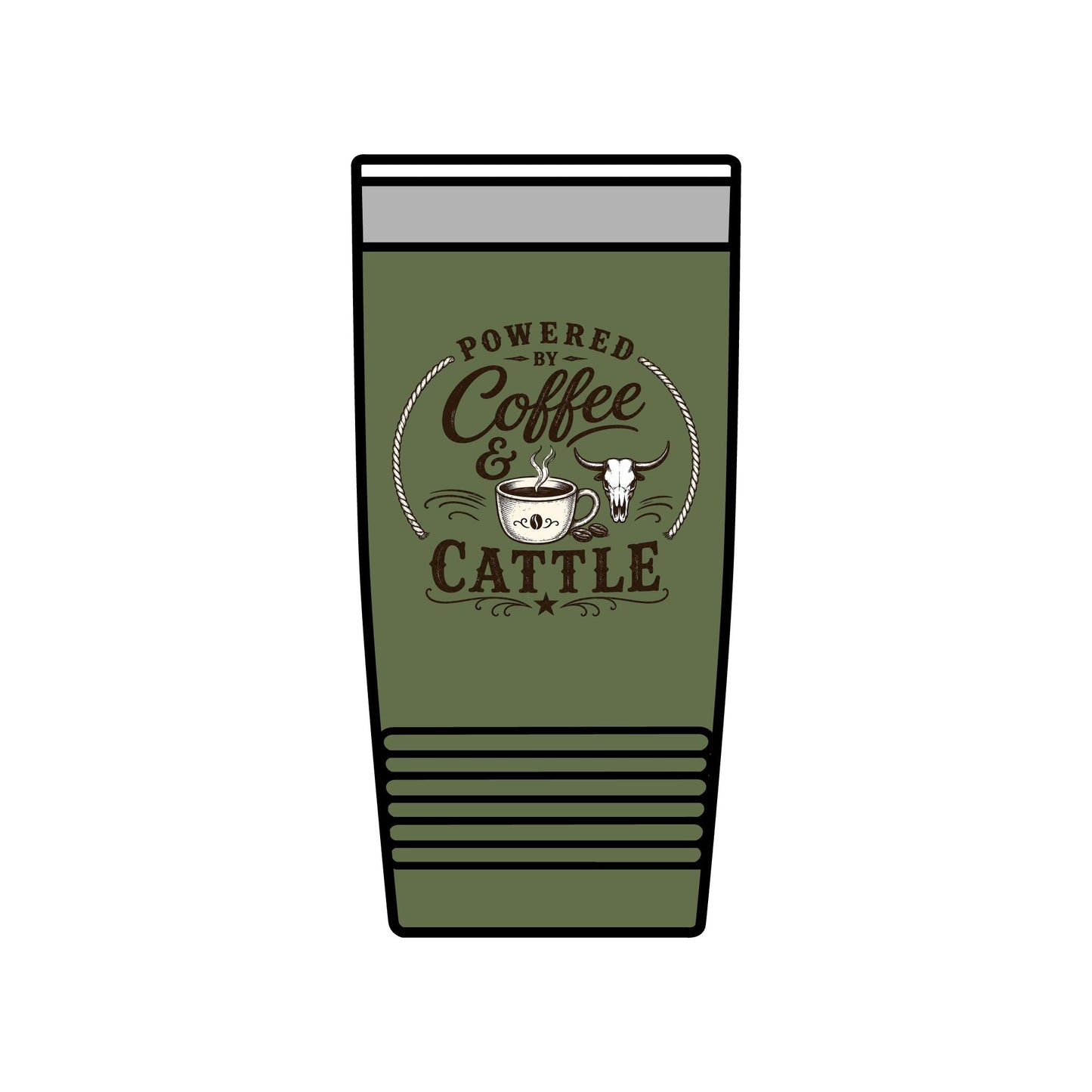 Coffee & Cattle Tumbler | Western Skull - Just Us Flynn’s