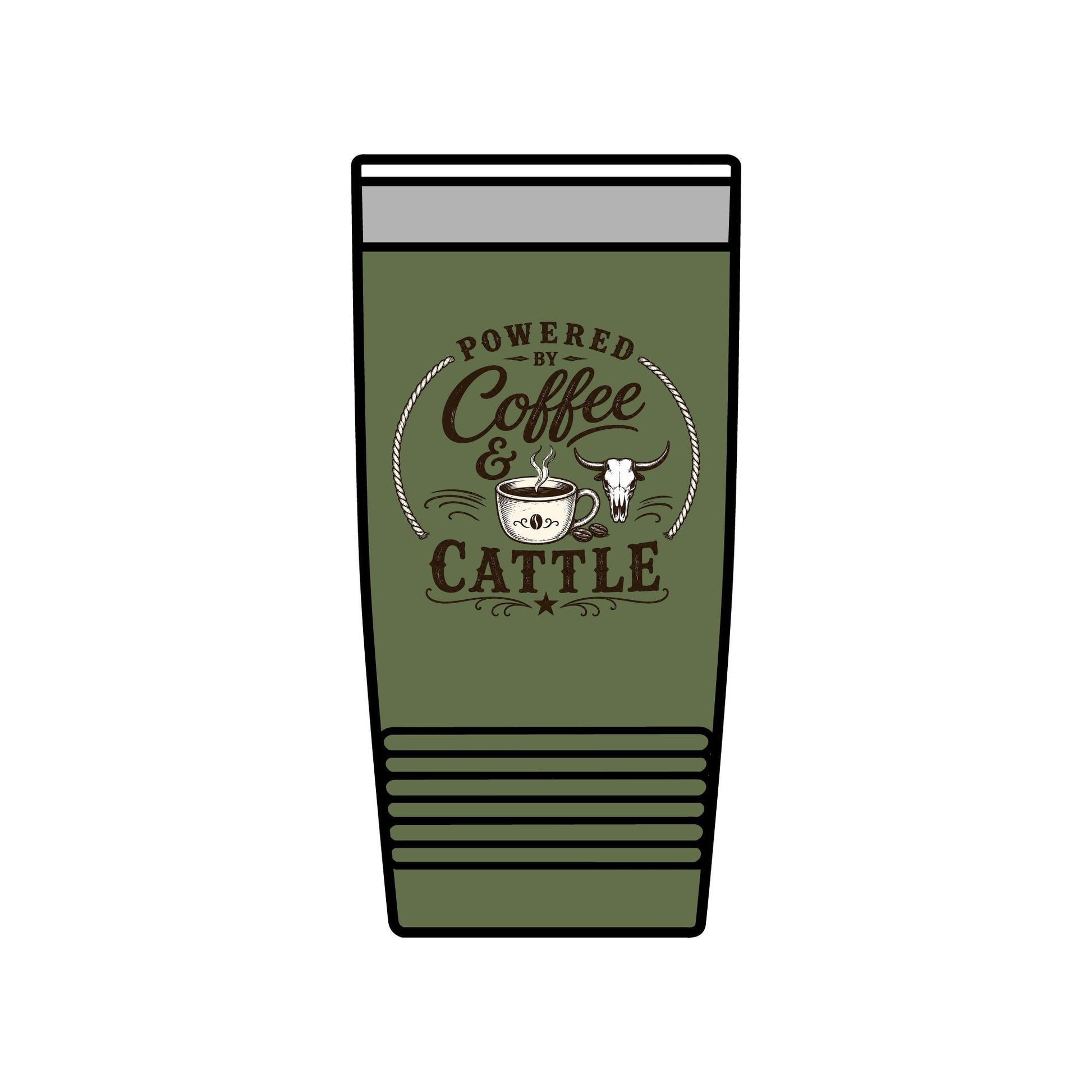 Coffee & Cattle Tumbler | Western Skull - Just Us Flynn’s