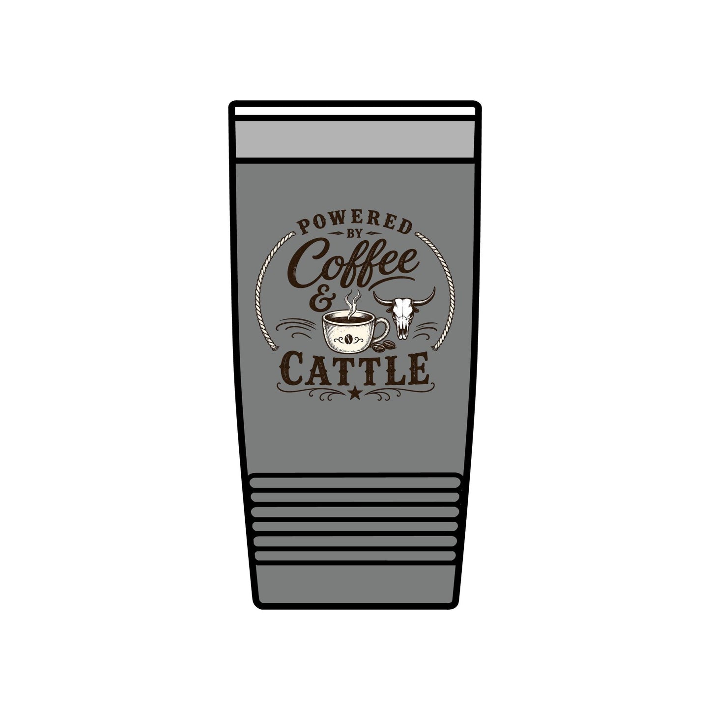 Coffee & Cattle Tumbler | Western Skull - Just Us Flynn’s