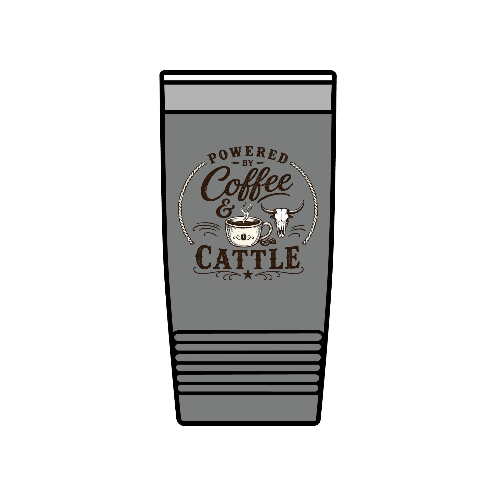 Coffee & Cattle Tumbler | Western Skull - Just Us Flynn’s
