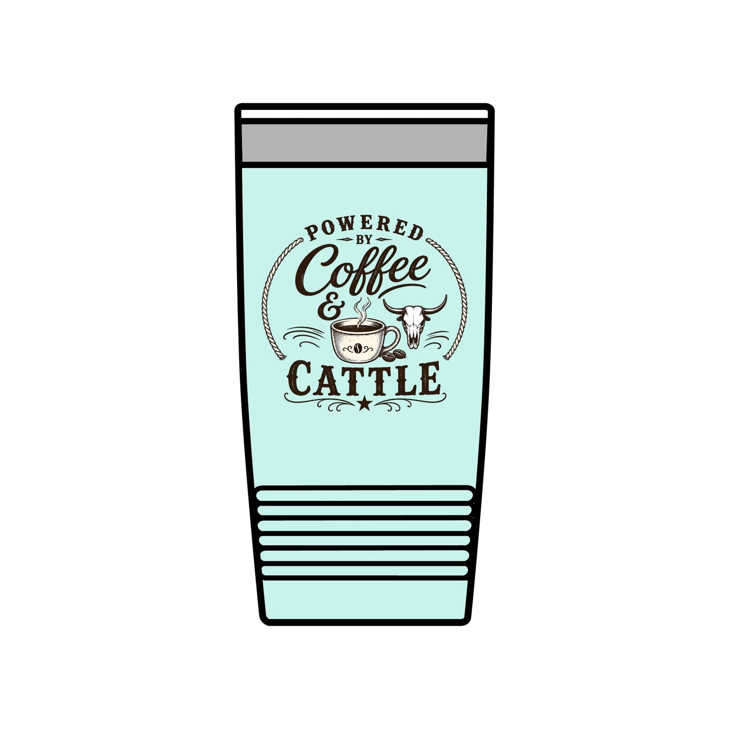 Coffee & Cattle Tumbler | Western Skull - Just Us Flynn’s