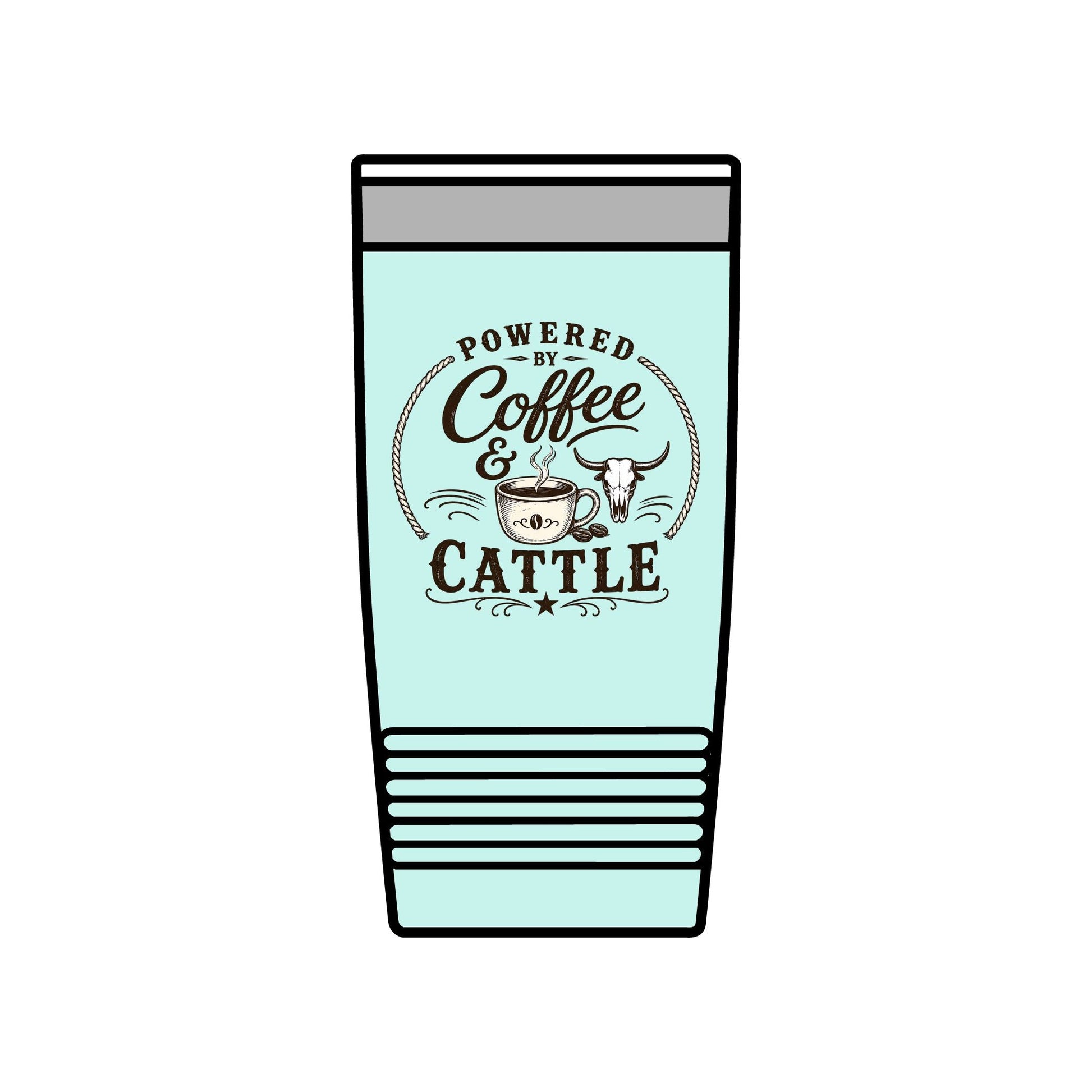 Coffee & Cattle Tumbler | Western Skull - Just Us Flynn’s