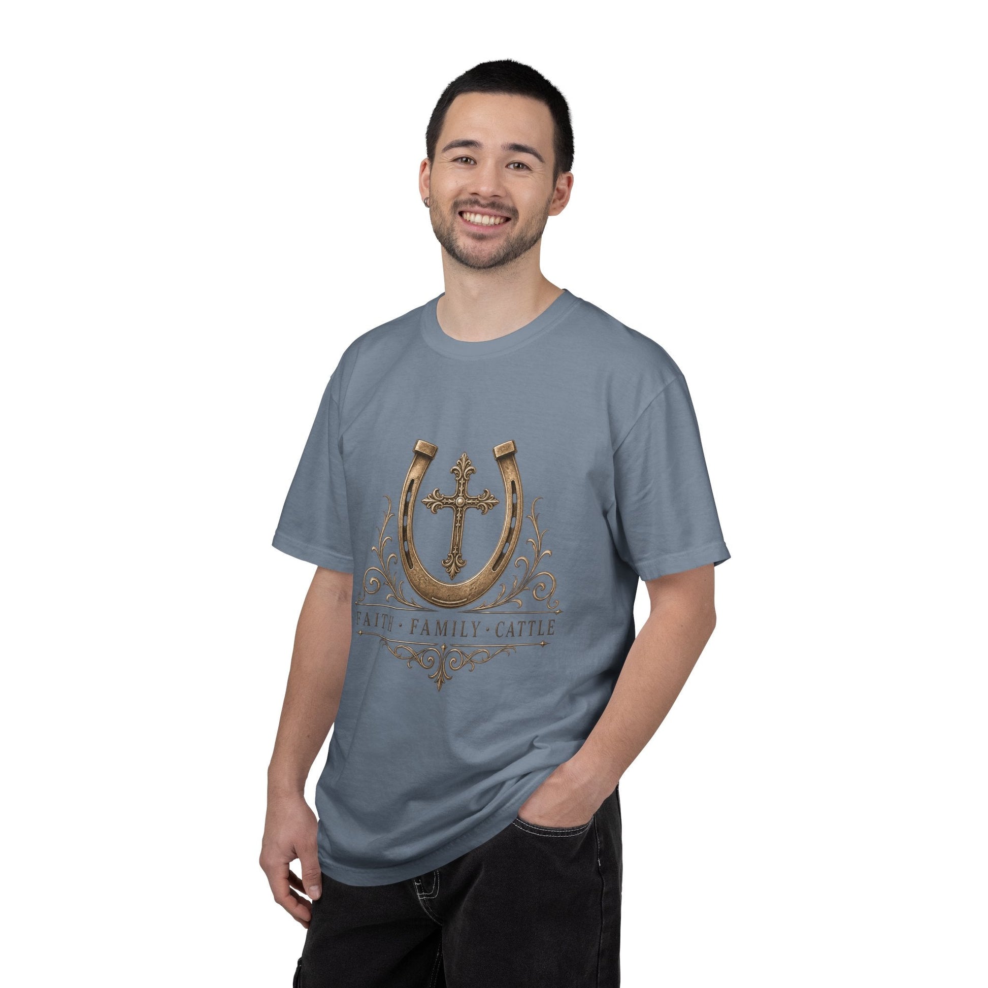 Faith Family Cattle Front T-Shirt - Just Us Flynn’s