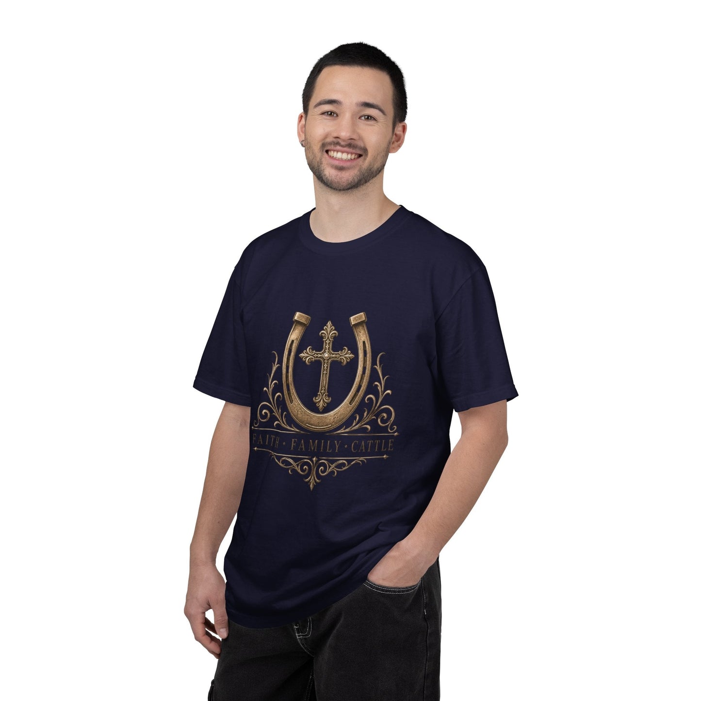 Faith Family Cattle Front T-Shirt - Just Us Flynn’s