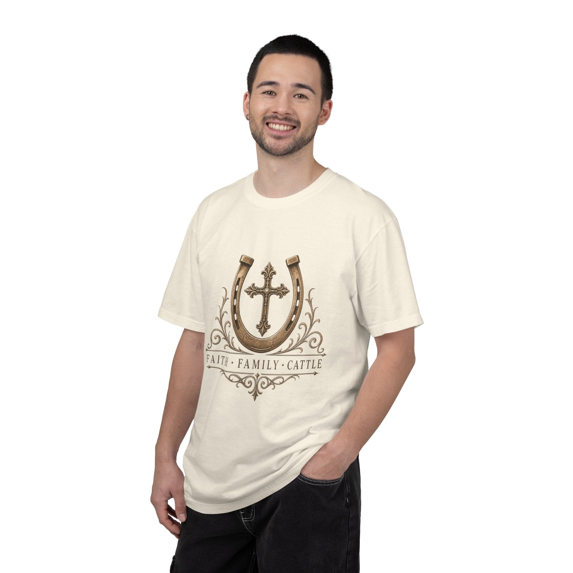 Faith Family Cattle Front T-Shirt - Just Us Flynn’s