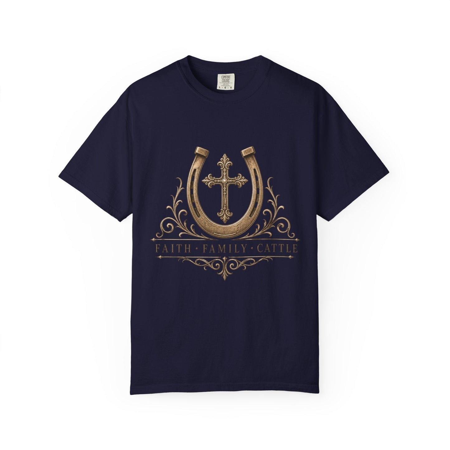 Faith Family Cattle Front T-Shirt - Just Us Flynn’s