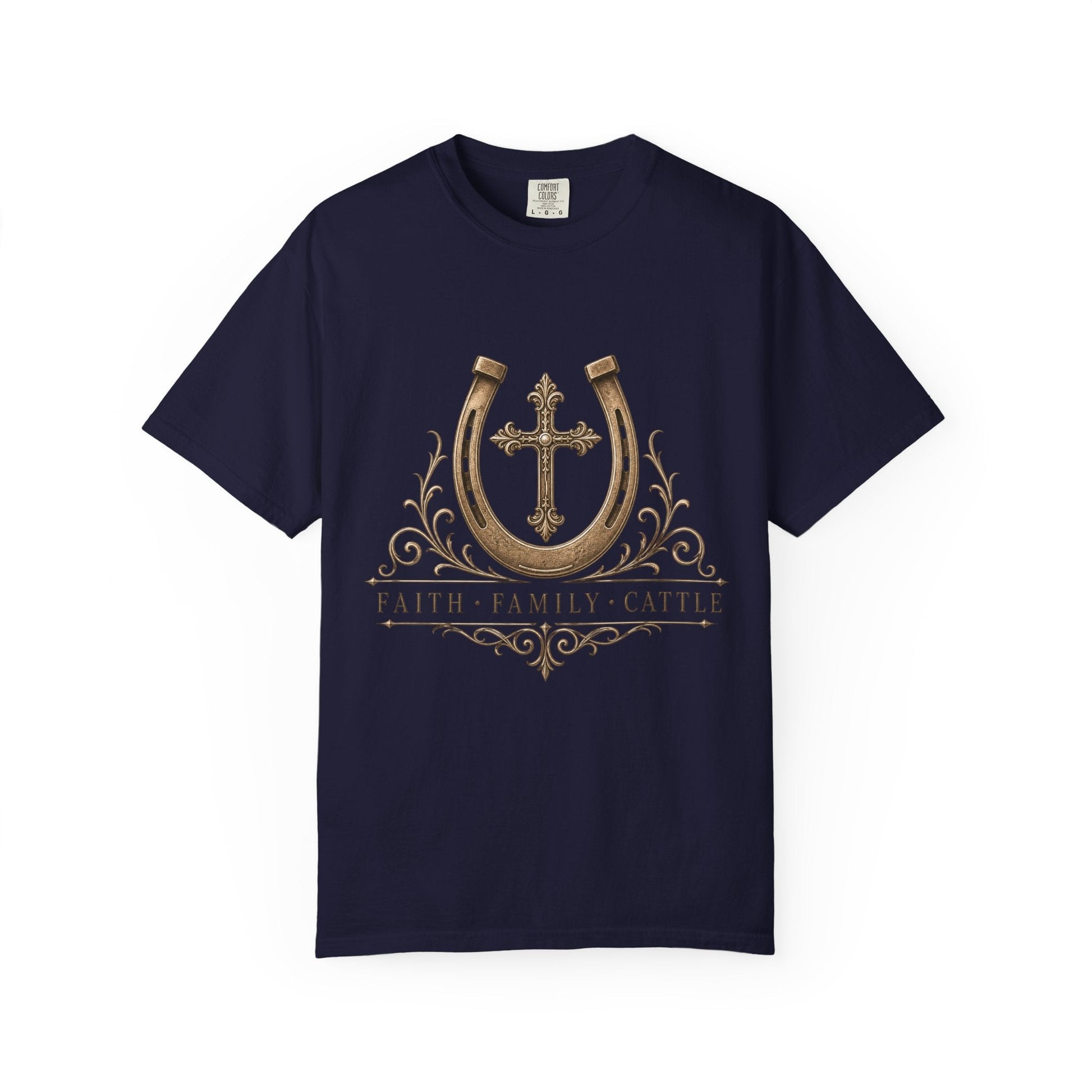 Faith Family Cattle Front T-Shirt - Just Us Flynn’s