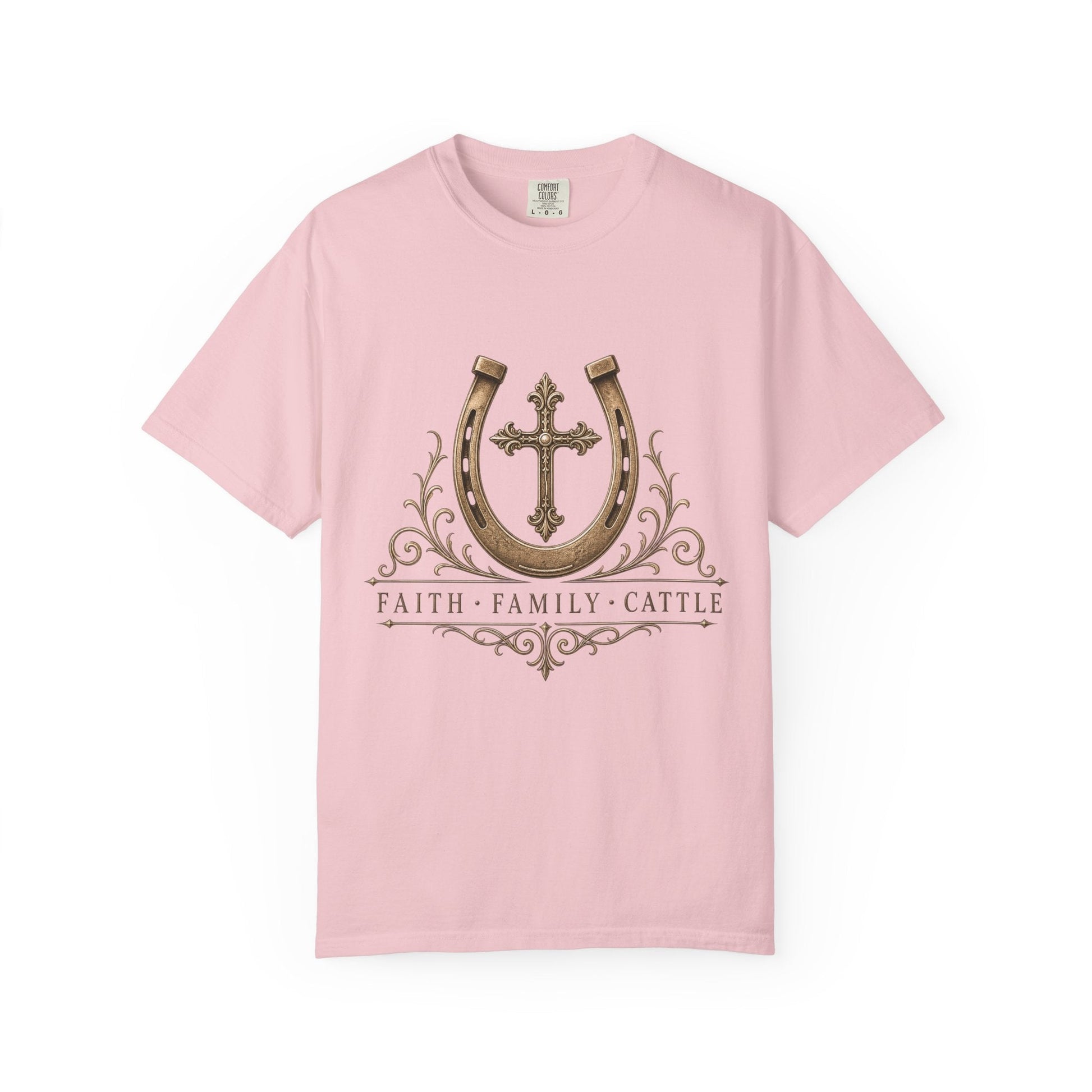Faith Family Cattle Front T-Shirt - Just Us Flynn’s