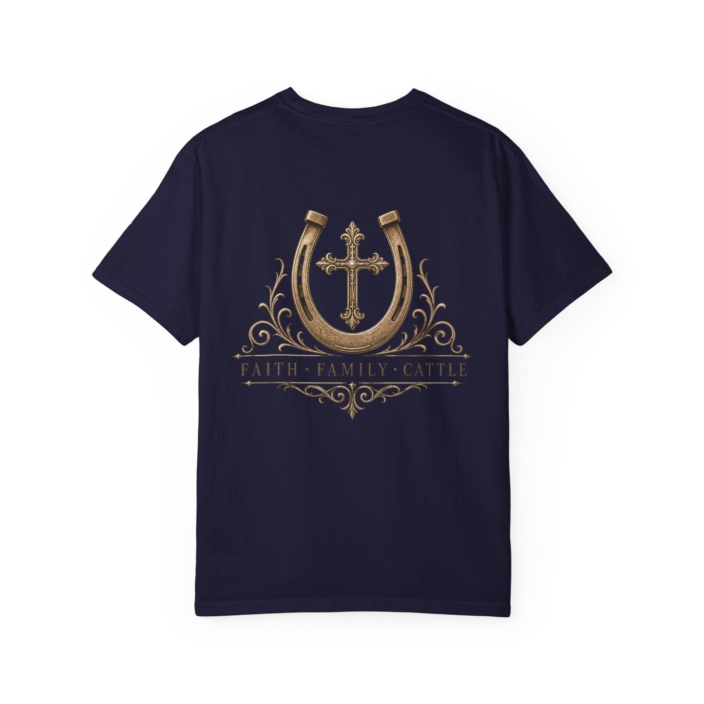 Faith Family Cattle Front/Back T-Shirt - Just Us Flynn’s