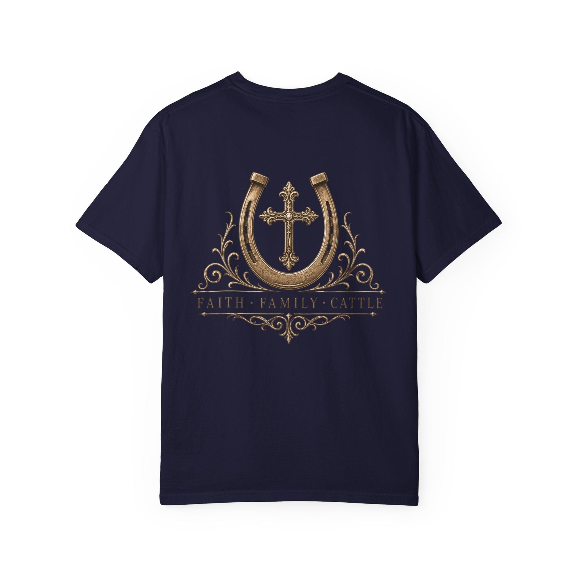 Faith Family Cattle Front/Back T-Shirt - Just Us Flynn’s