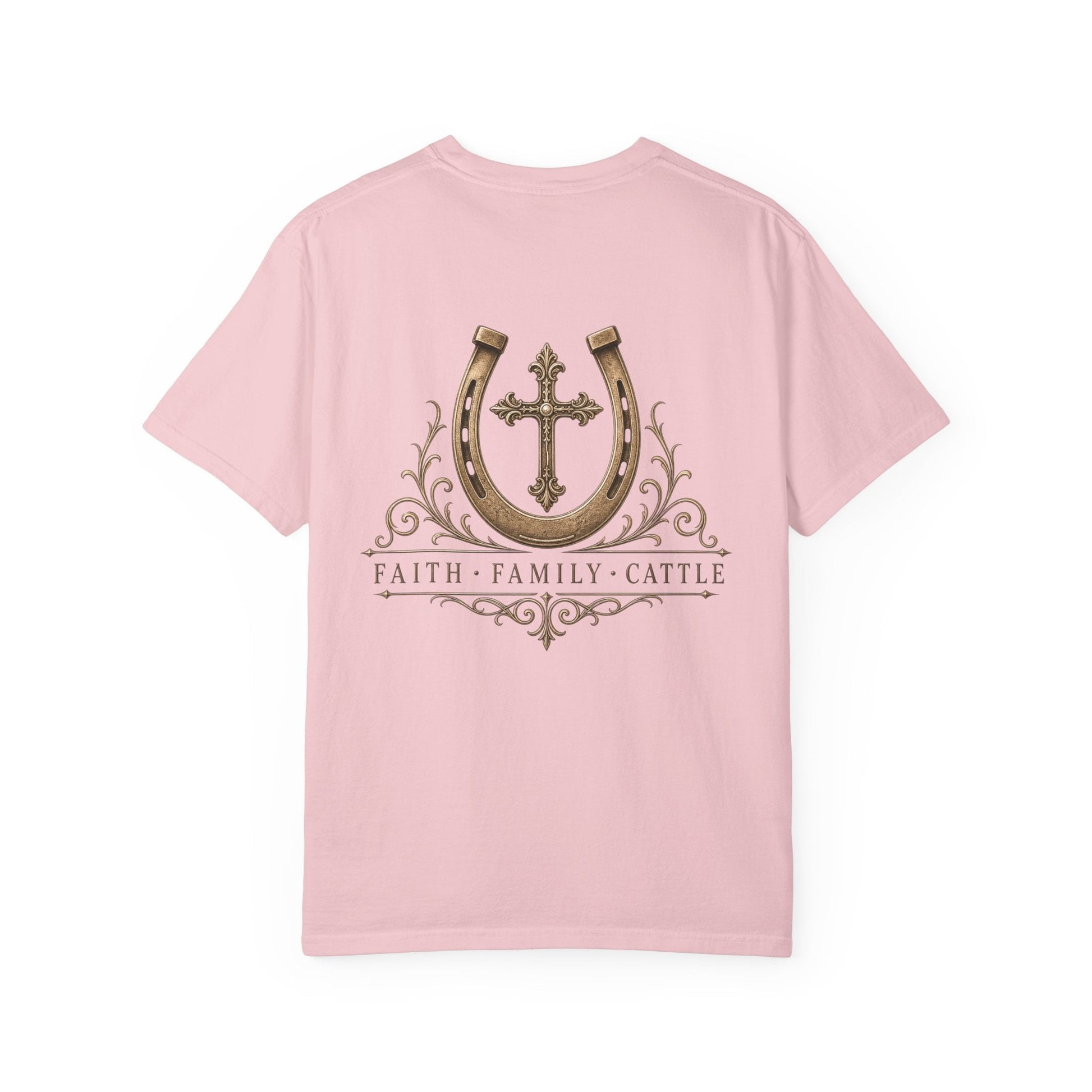 Faith Family Cattle Front/Back T-Shirt - Just Us Flynn’s