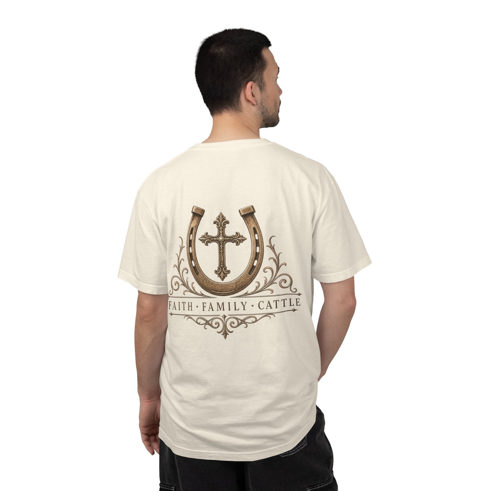 Faith Family Cattle Front/Back T-Shirt - Just Us Flynn’s