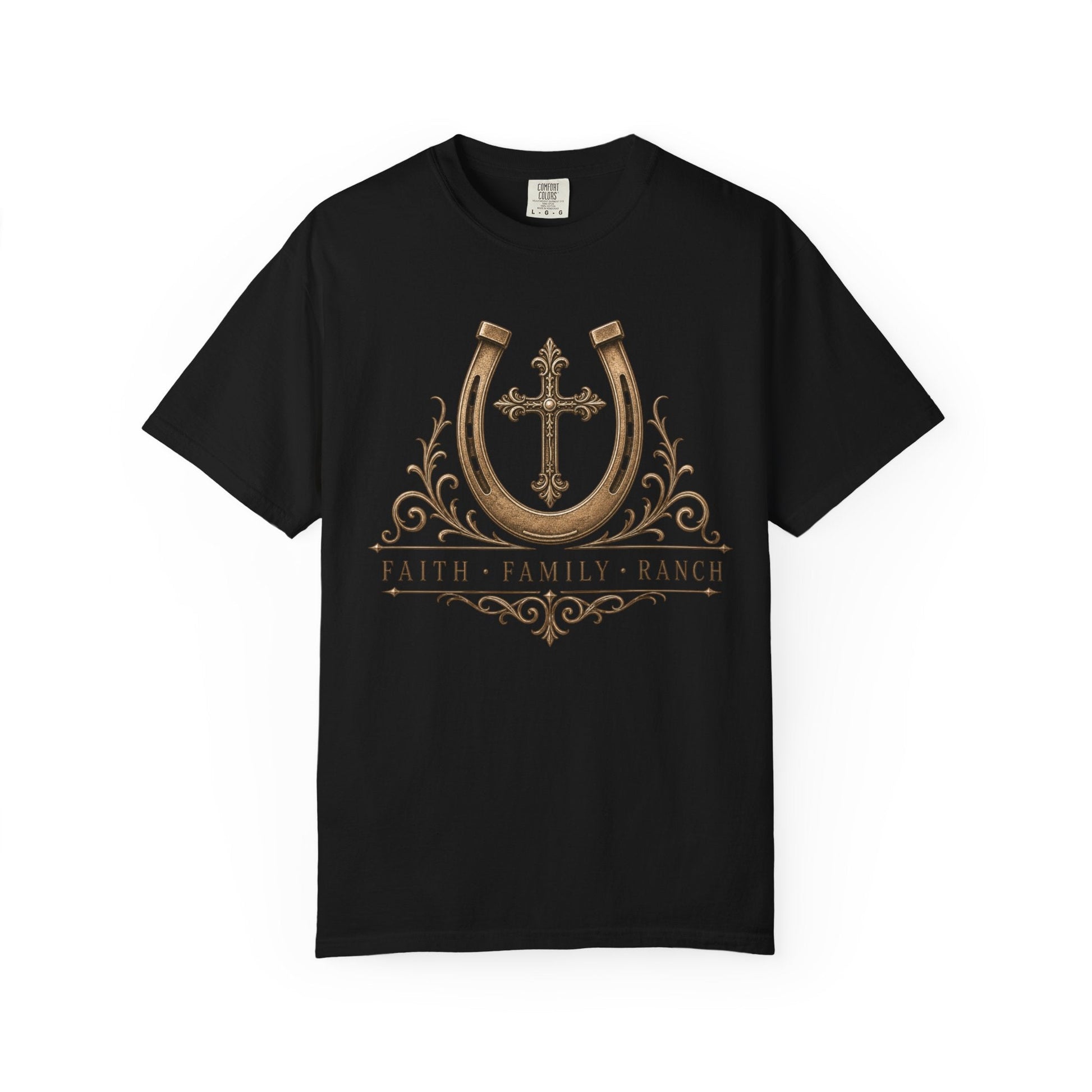 Faith Family Ranch Front T-Shirt - Just Us Flynn’s