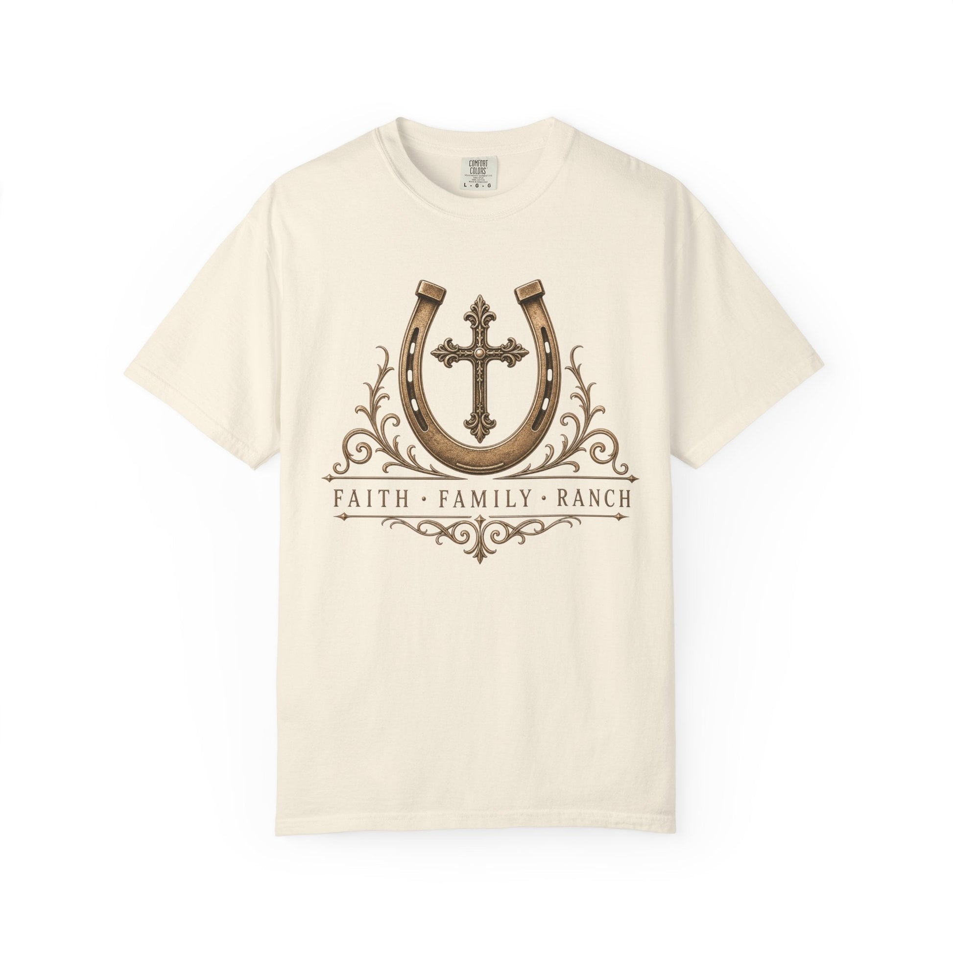 Faith Family Ranch Front T-Shirt - Just Us Flynn’s