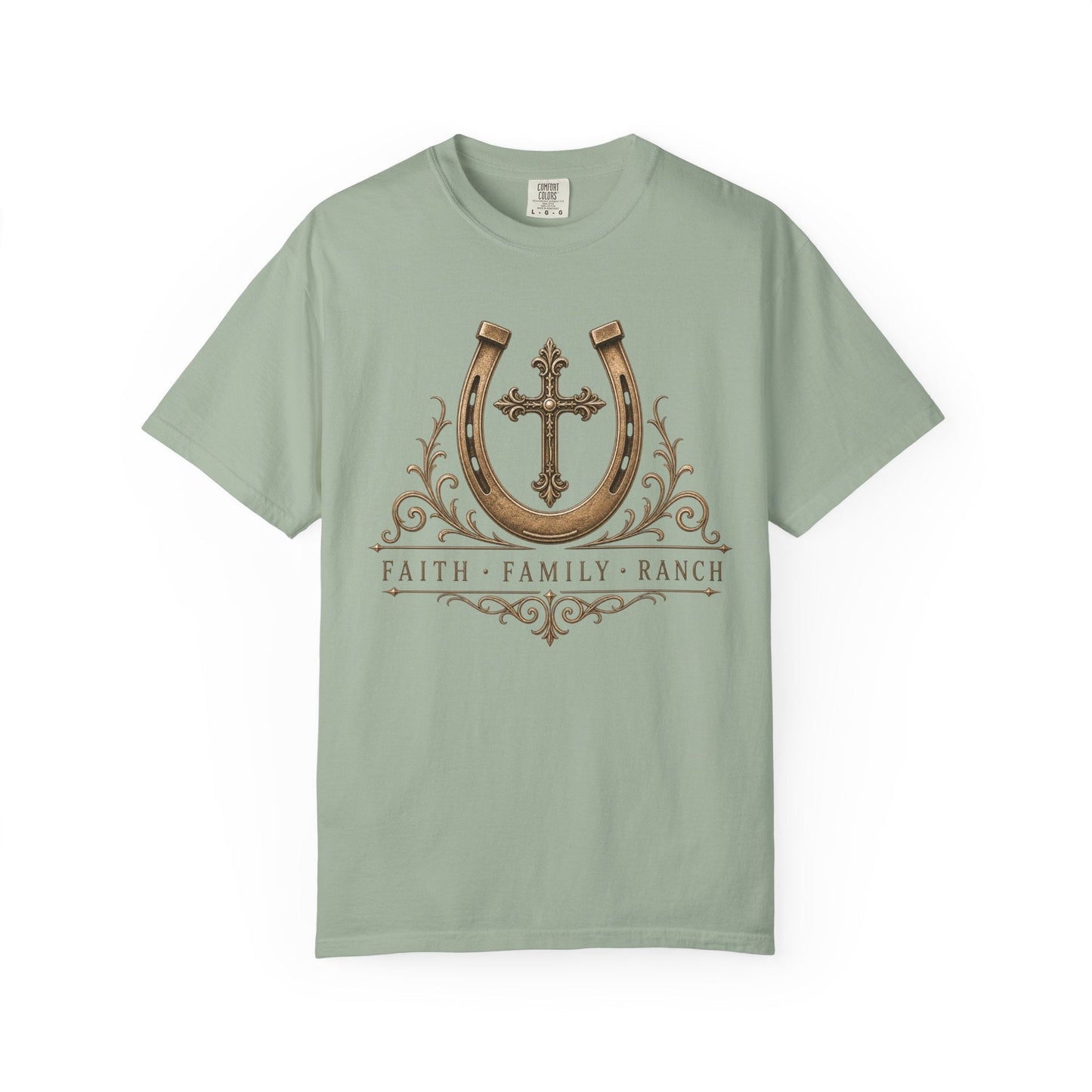 Faith Family Ranch Front T-Shirt - Just Us Flynn’s