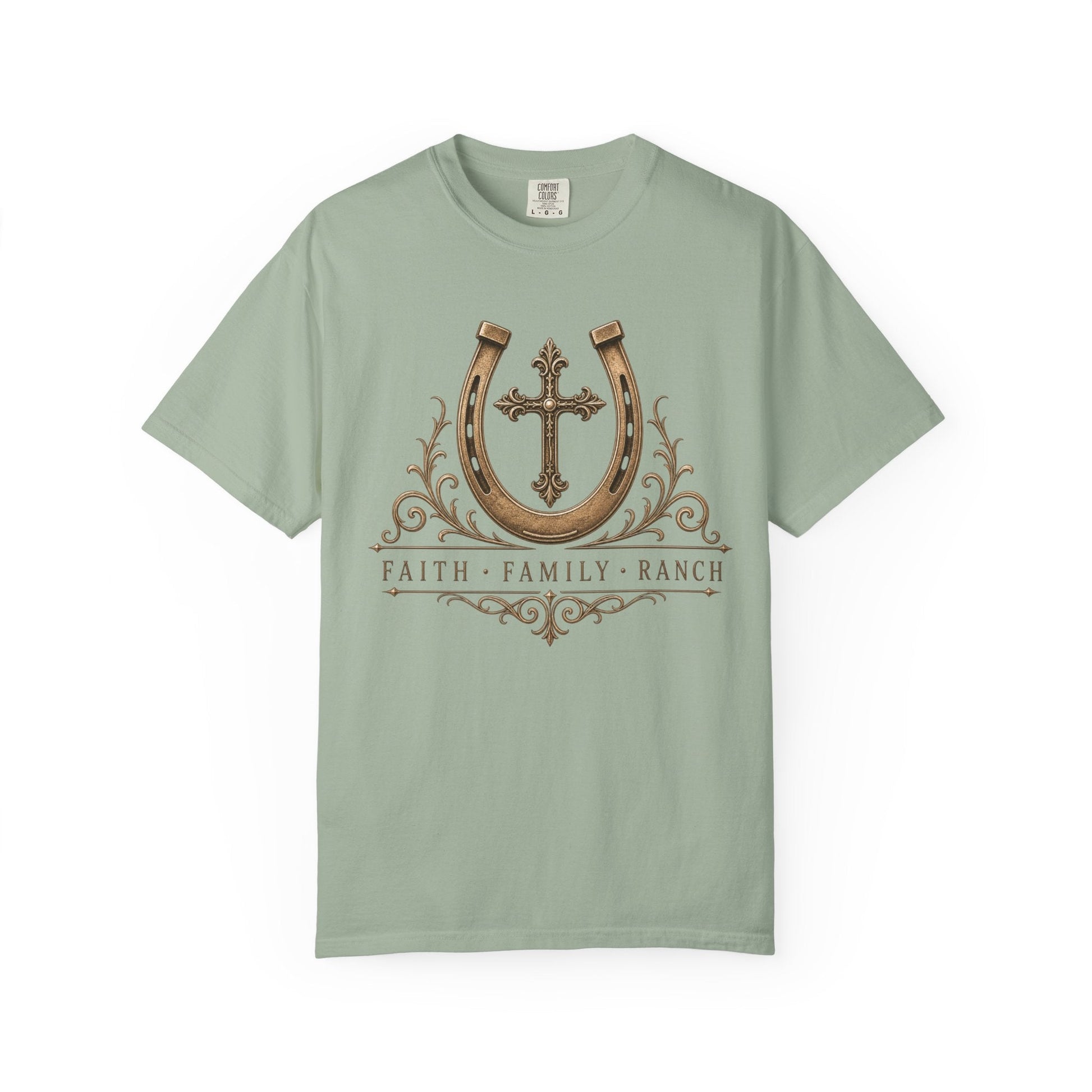 Faith Family Ranch Front T-Shirt - Just Us Flynn’s