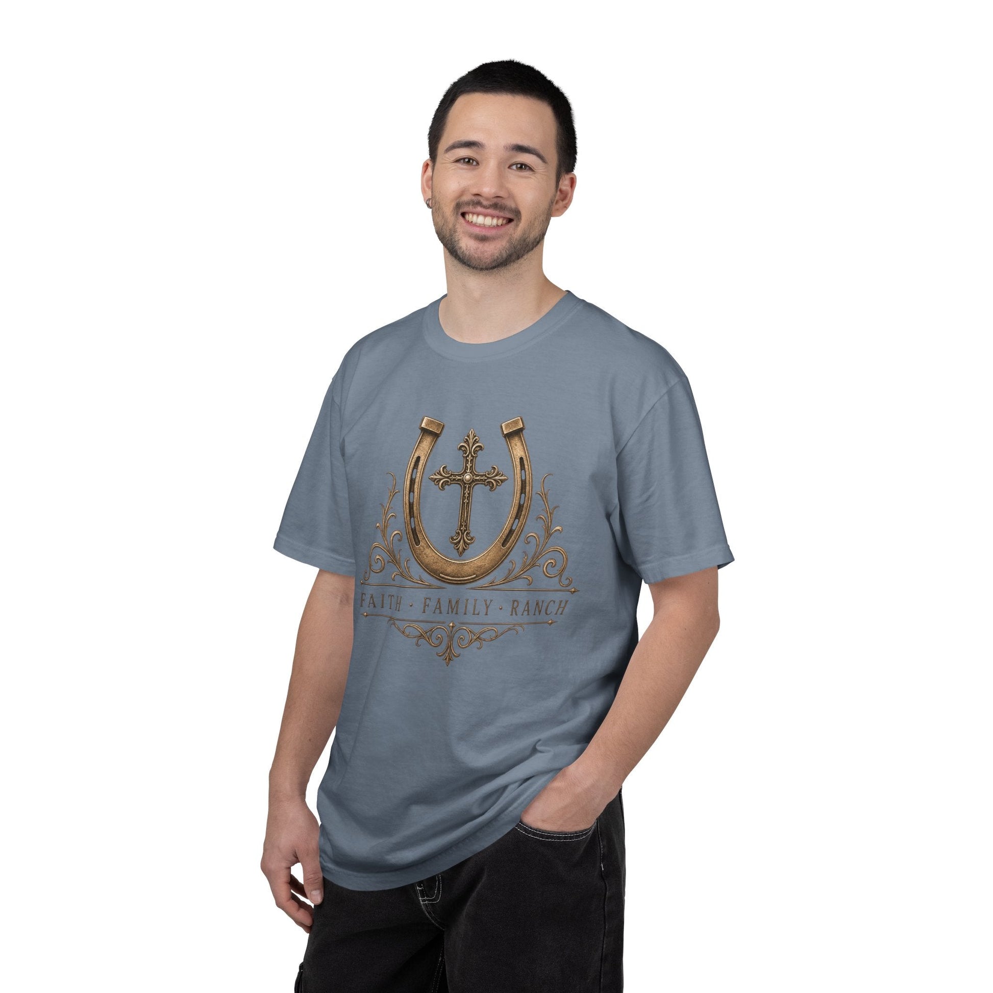 Faith Family Ranch Front T-Shirt - Just Us Flynn’s