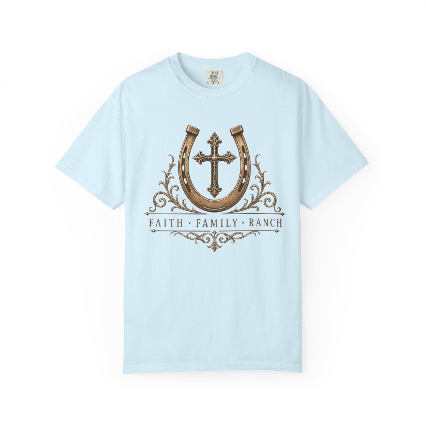 Faith Family Ranch Front T-Shirt - Just Us Flynn’s