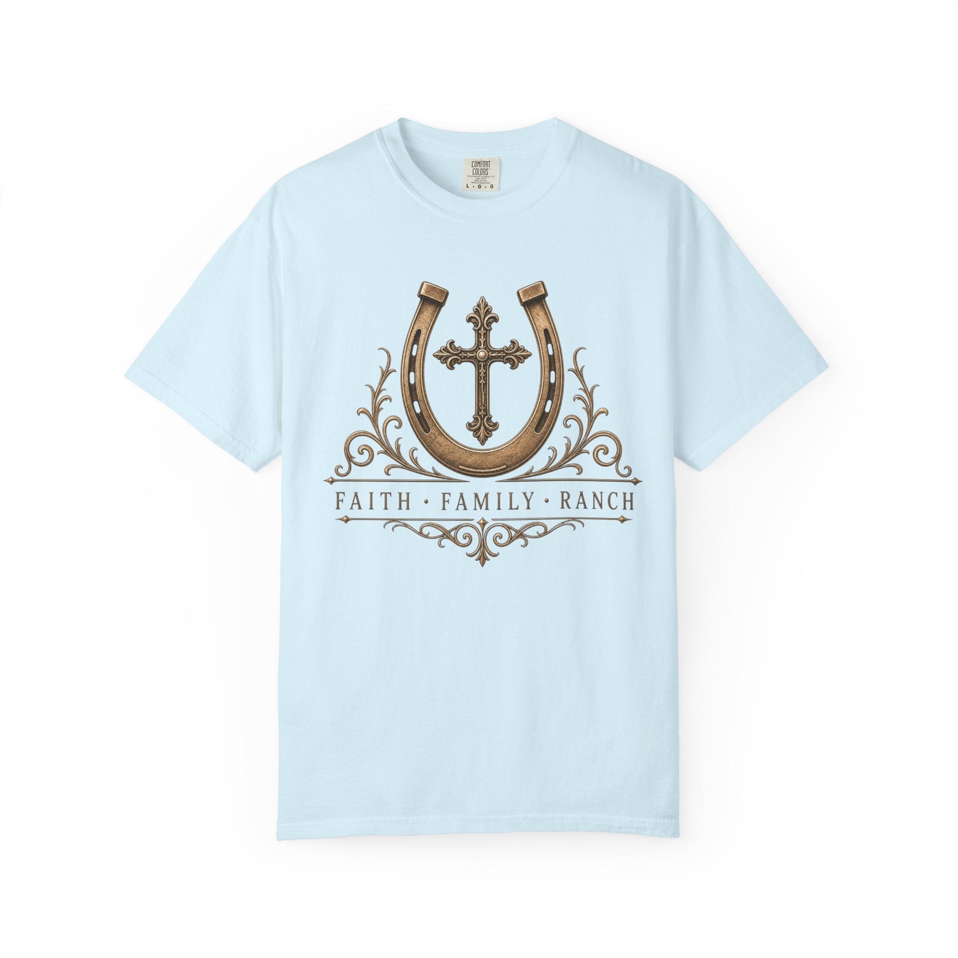 Faith Family Ranch Front T-Shirt - Just Us Flynn’s