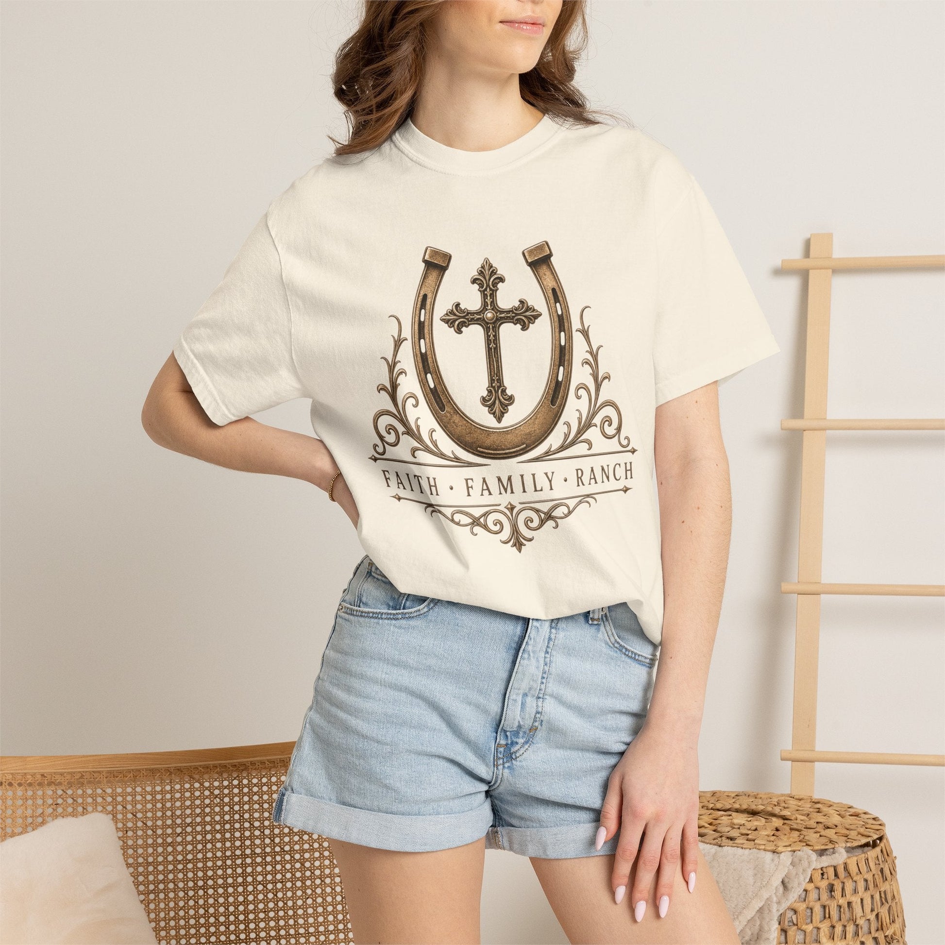 Faith Family Ranch Front T-Shirt - Just Us Flynn’s