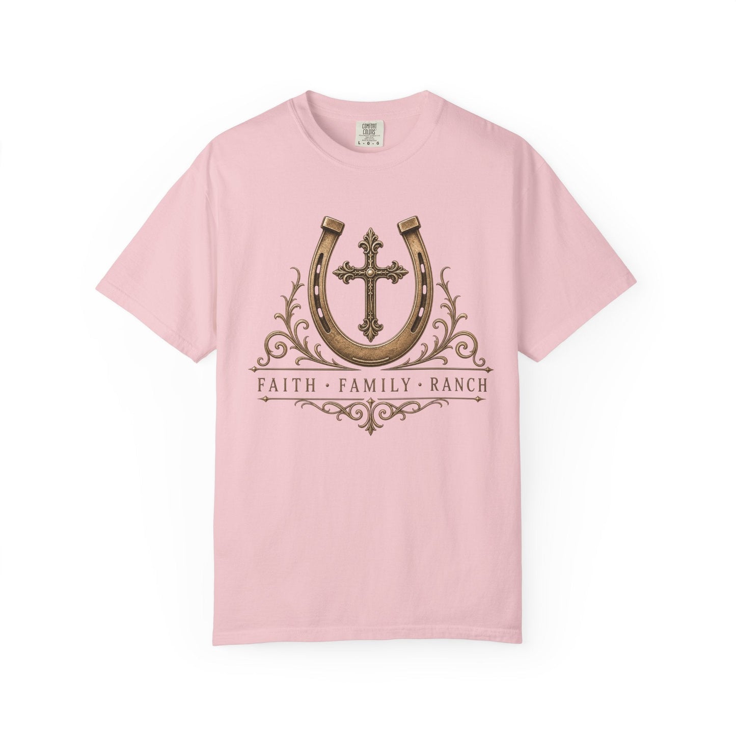 Faith Family Ranch Front T-Shirt - Just Us Flynn’s