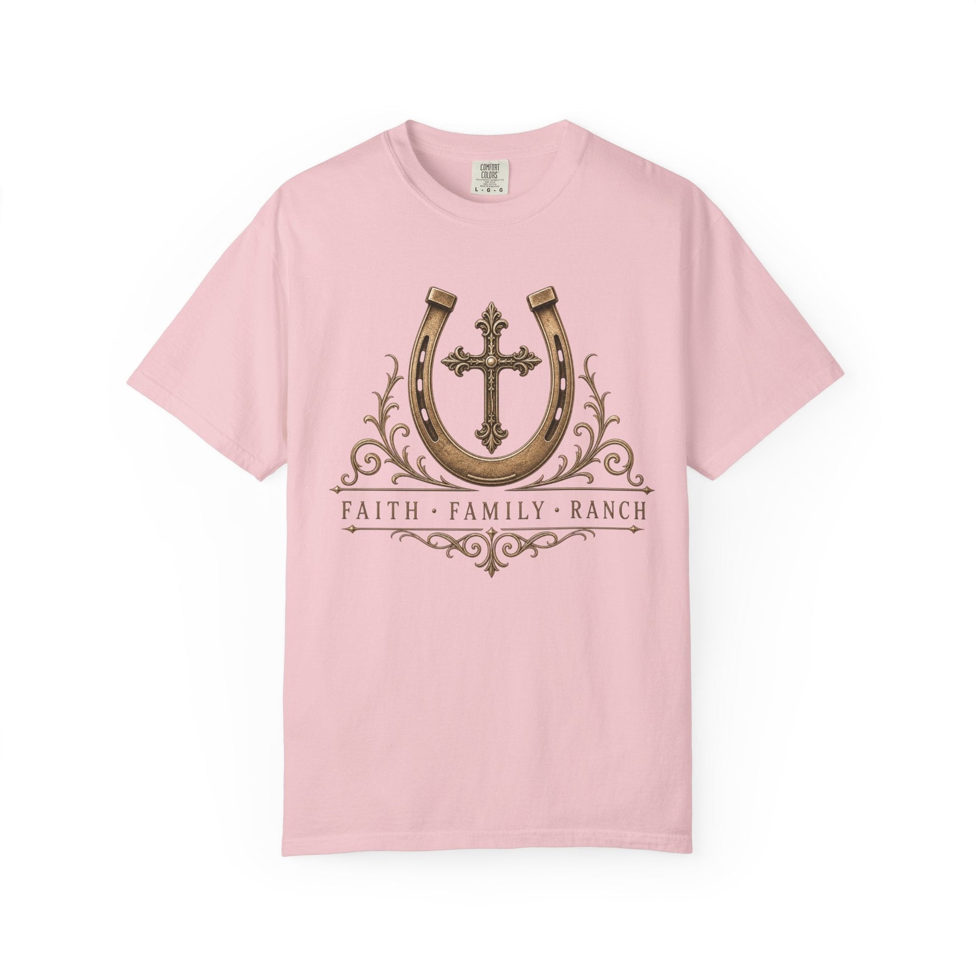 Faith Family Ranch Front T-Shirt - Just Us Flynn’s