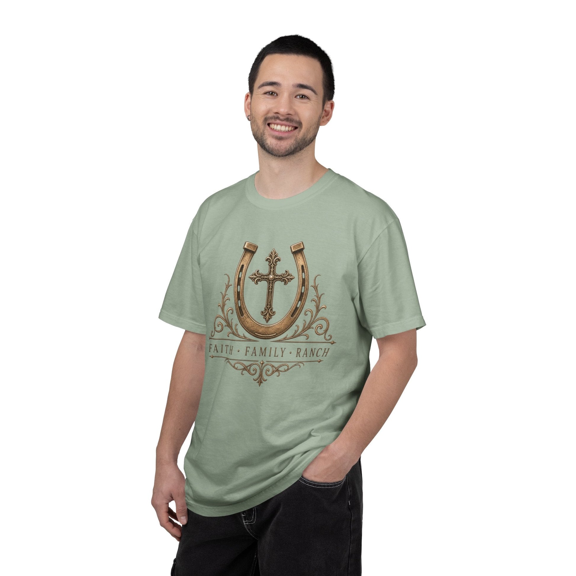 Faith Family Ranch Front T-Shirt - Just Us Flynn’s