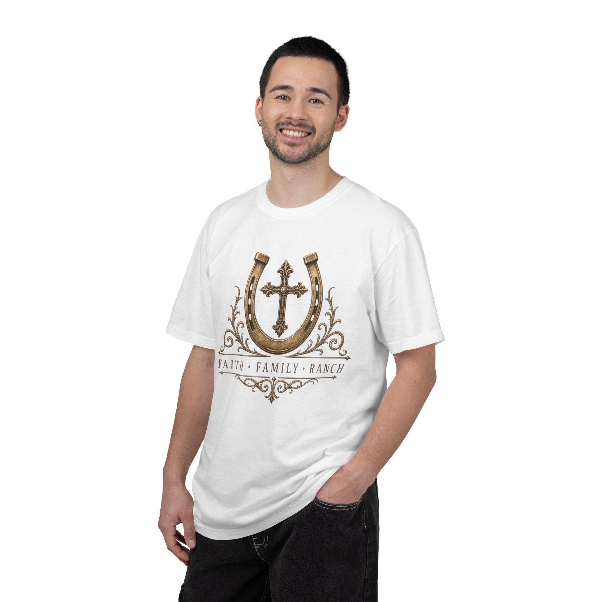 Faith Family Ranch Front T-Shirt - Just Us Flynn’s