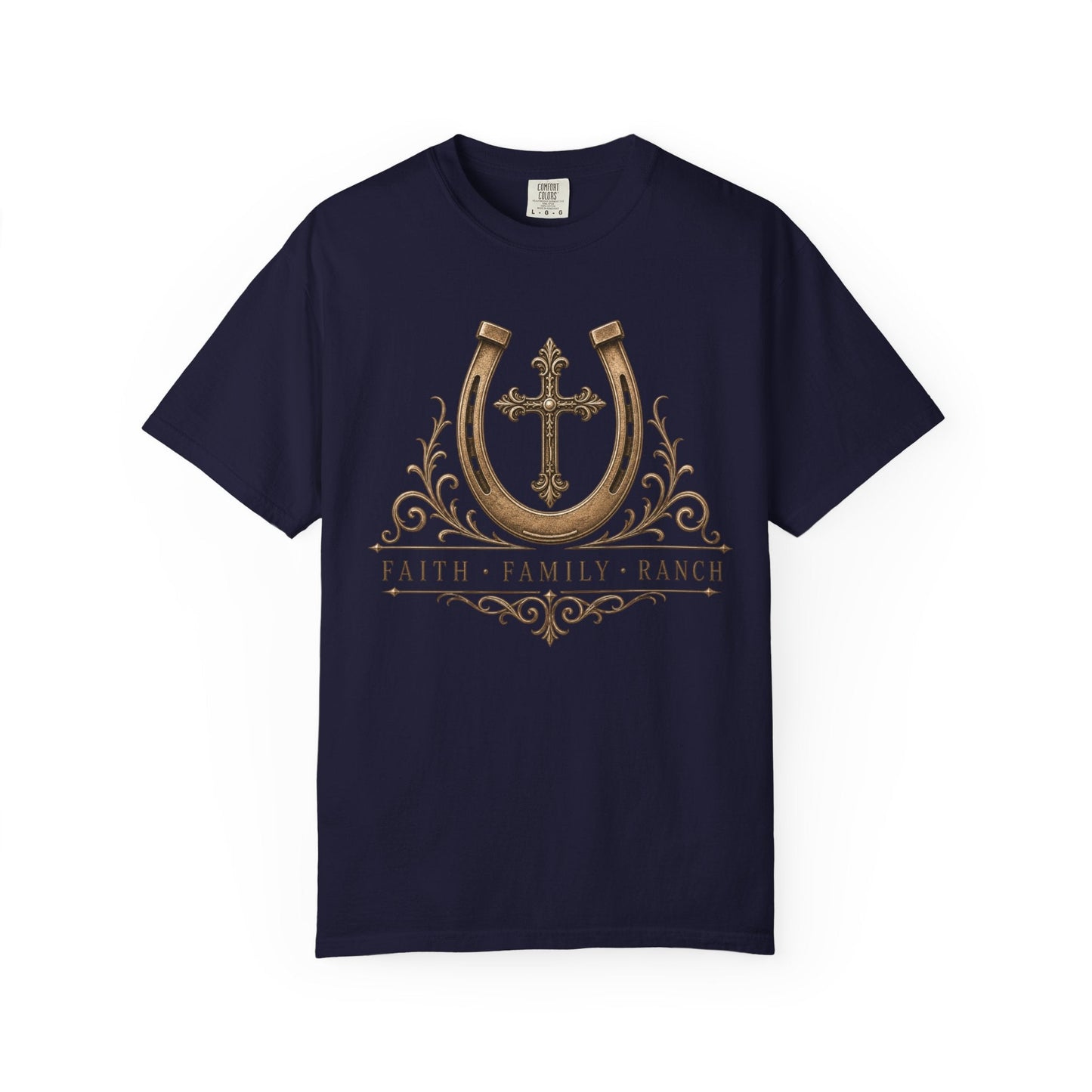 Faith Family Ranch Front T-Shirt - Just Us Flynn’s