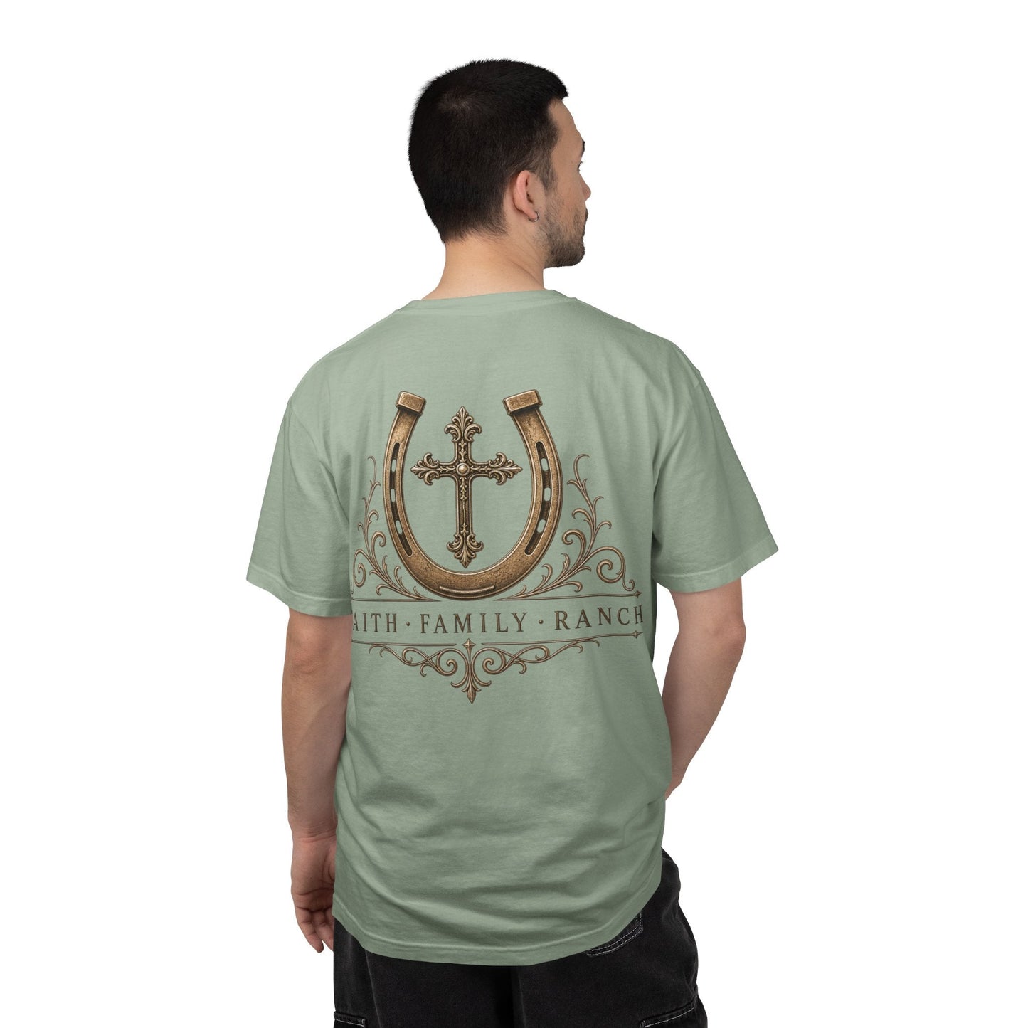Faith Family Ranch Front/Back T-Shirt - Just Us Flynn’s