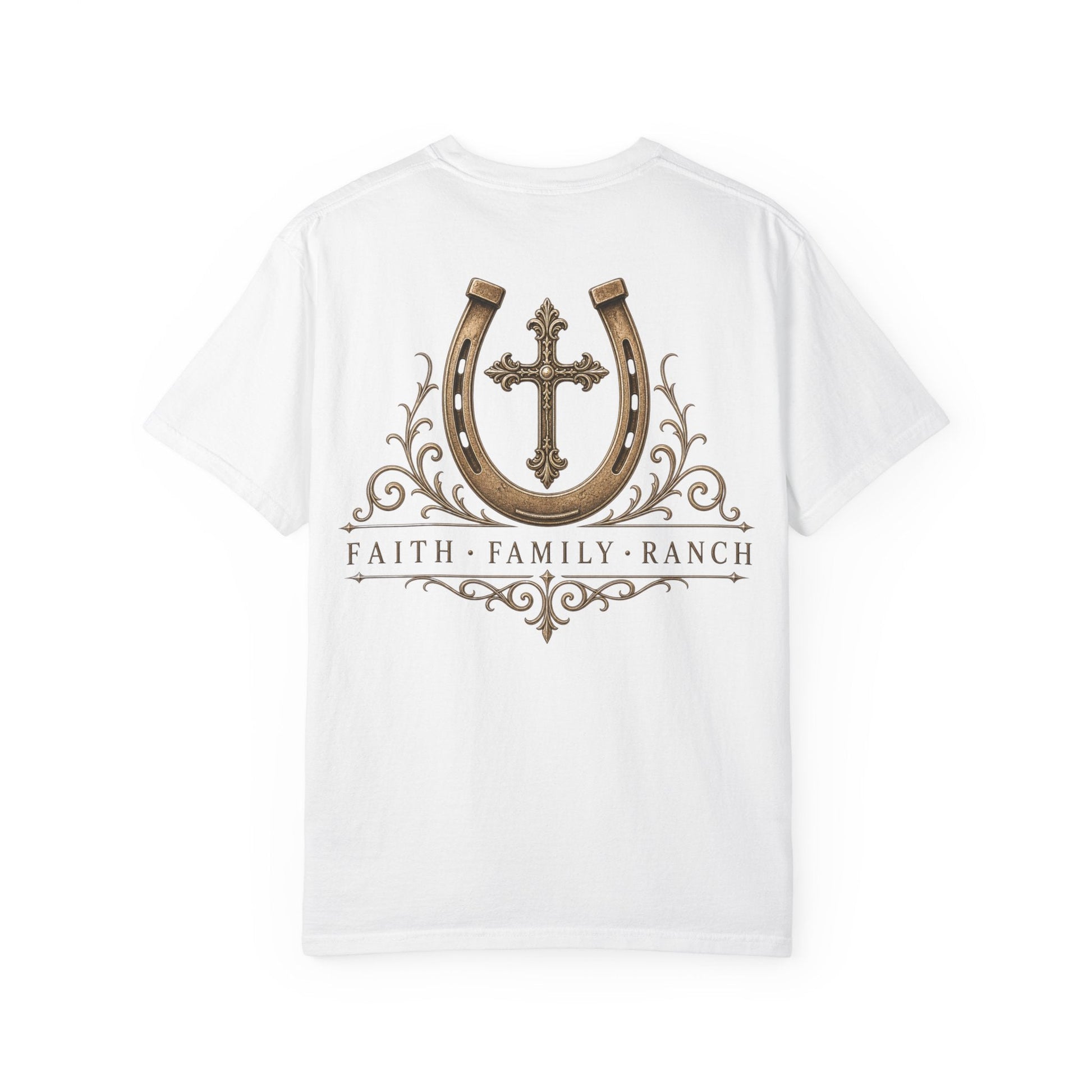 Faith Family Ranch Front/Back T-Shirt - Just Us Flynn’s