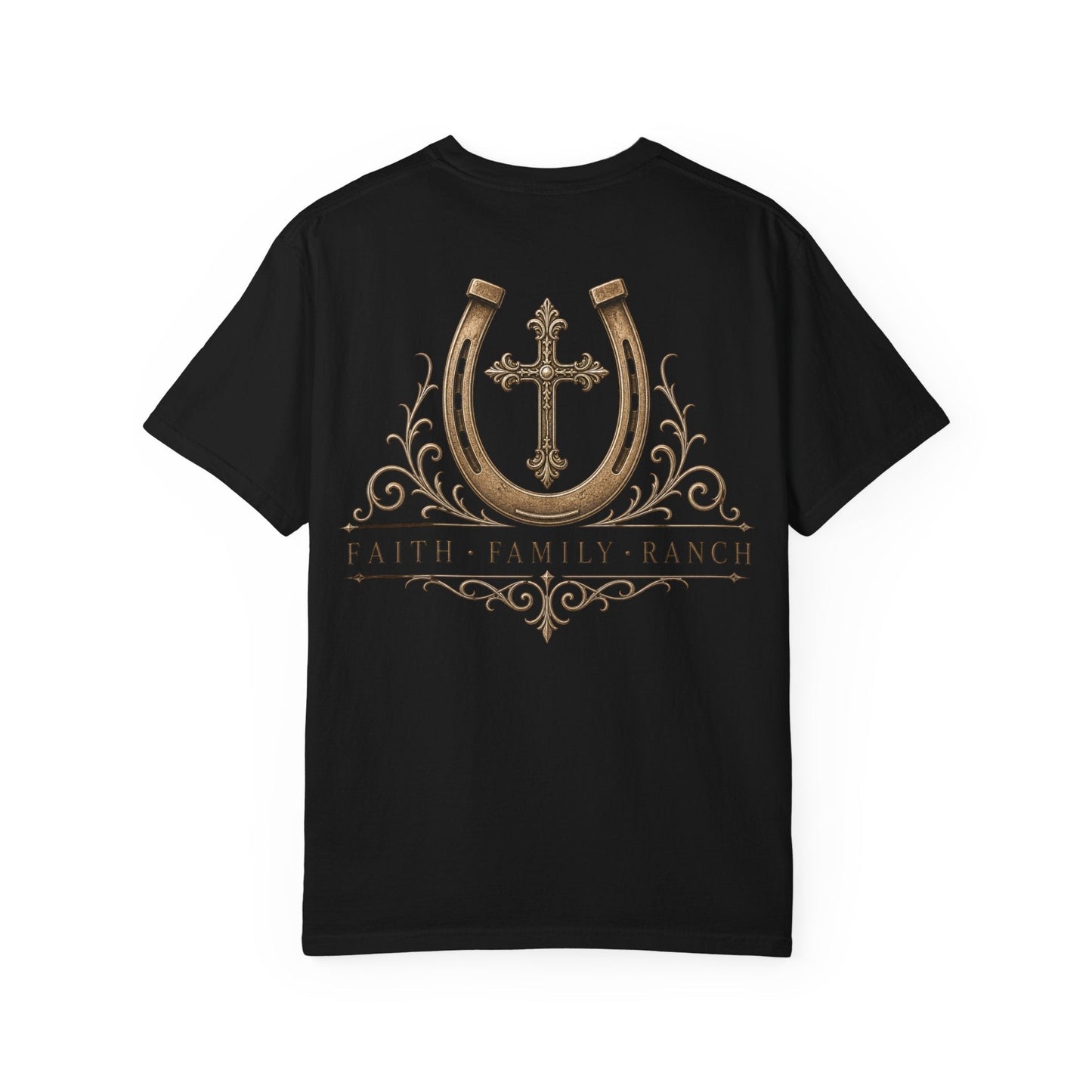 Faith Family Ranch Front/Back T-Shirt - Just Us Flynn’s